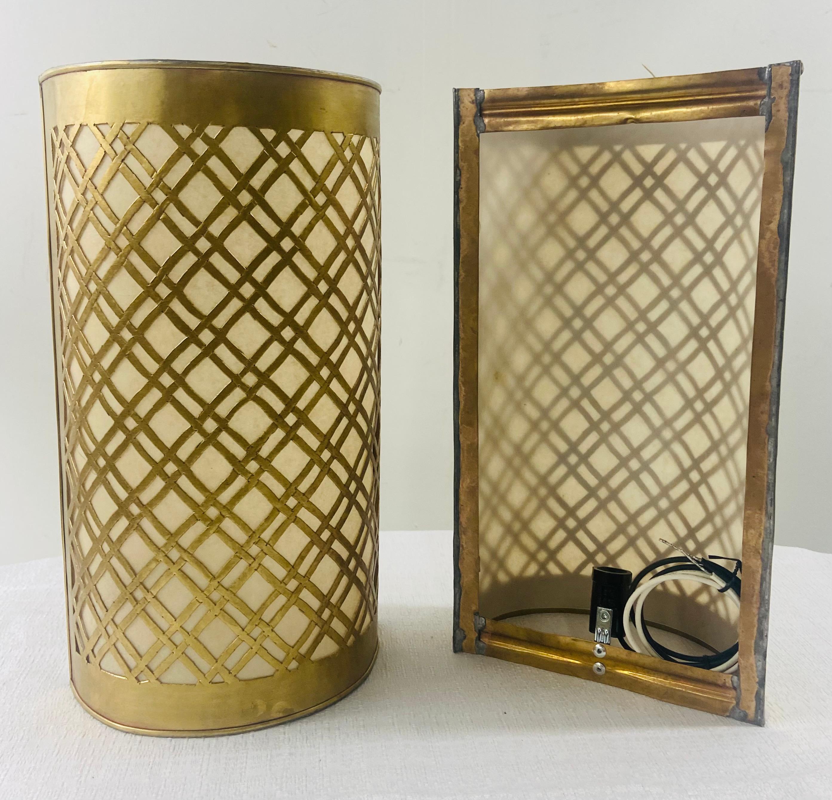 Mid-Century Modern Style Brass Diamond Design Wall Sconce, a Pair For Sale 2
