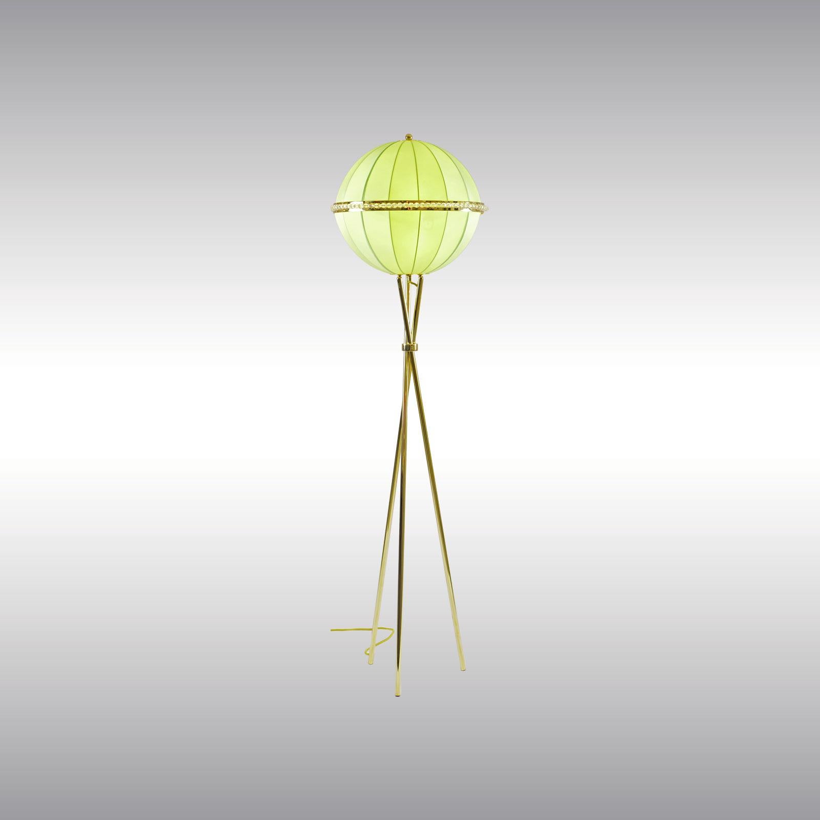 Tripodal floor lamp with fabric-shade in several colors available.
All components according to the UL regulations, with an additional charge we will UL-list and label our fixtures.
  