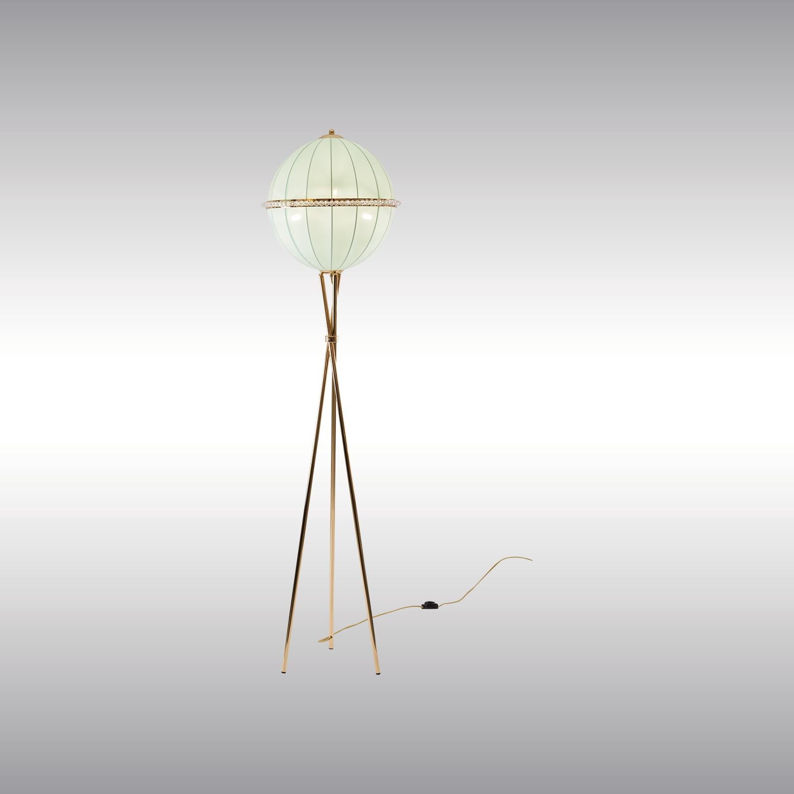 Mid-Century Modern Style Brass Floor Lamp 