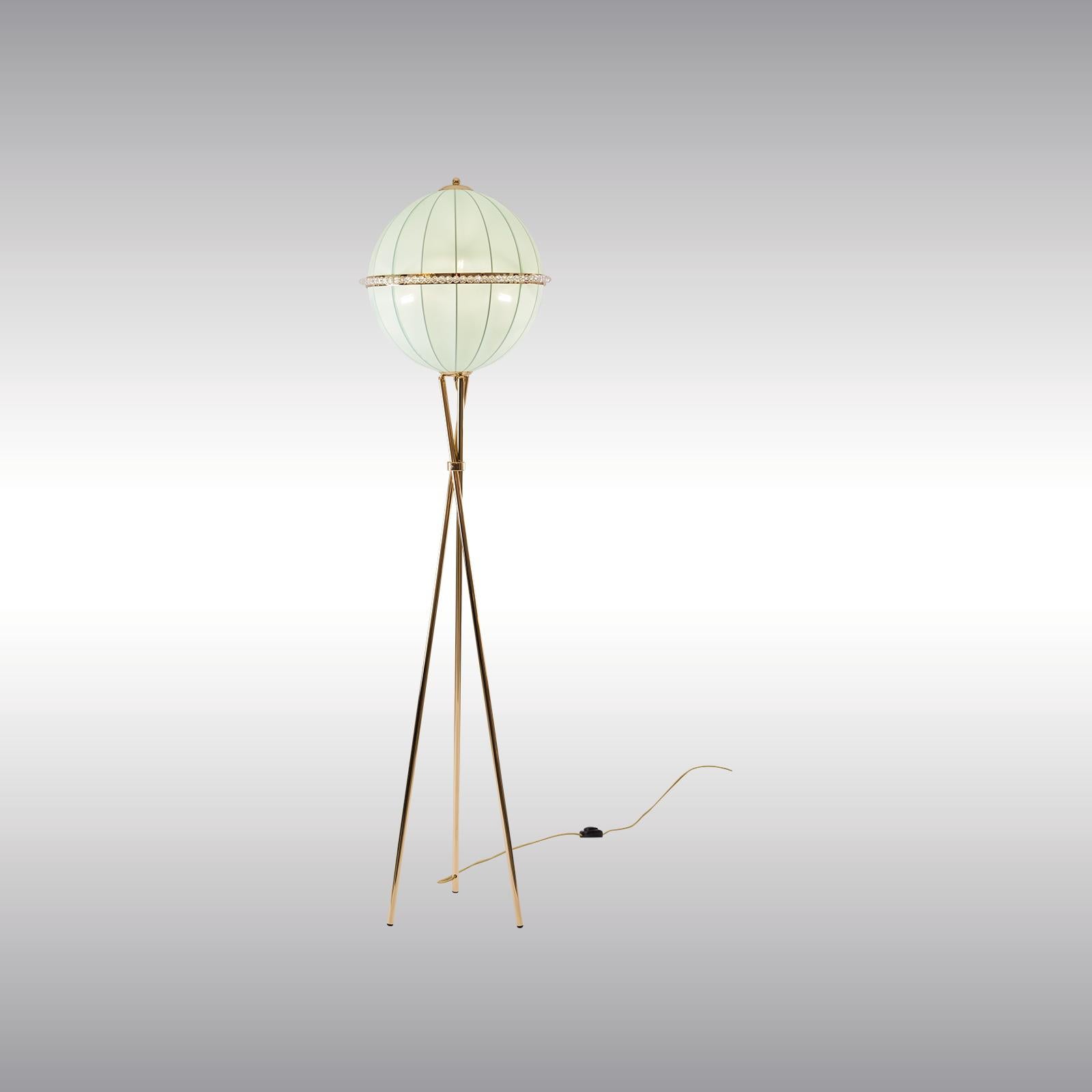 Fatto a mano Lampada da terra in ottone in stile Mid-Century Modern 