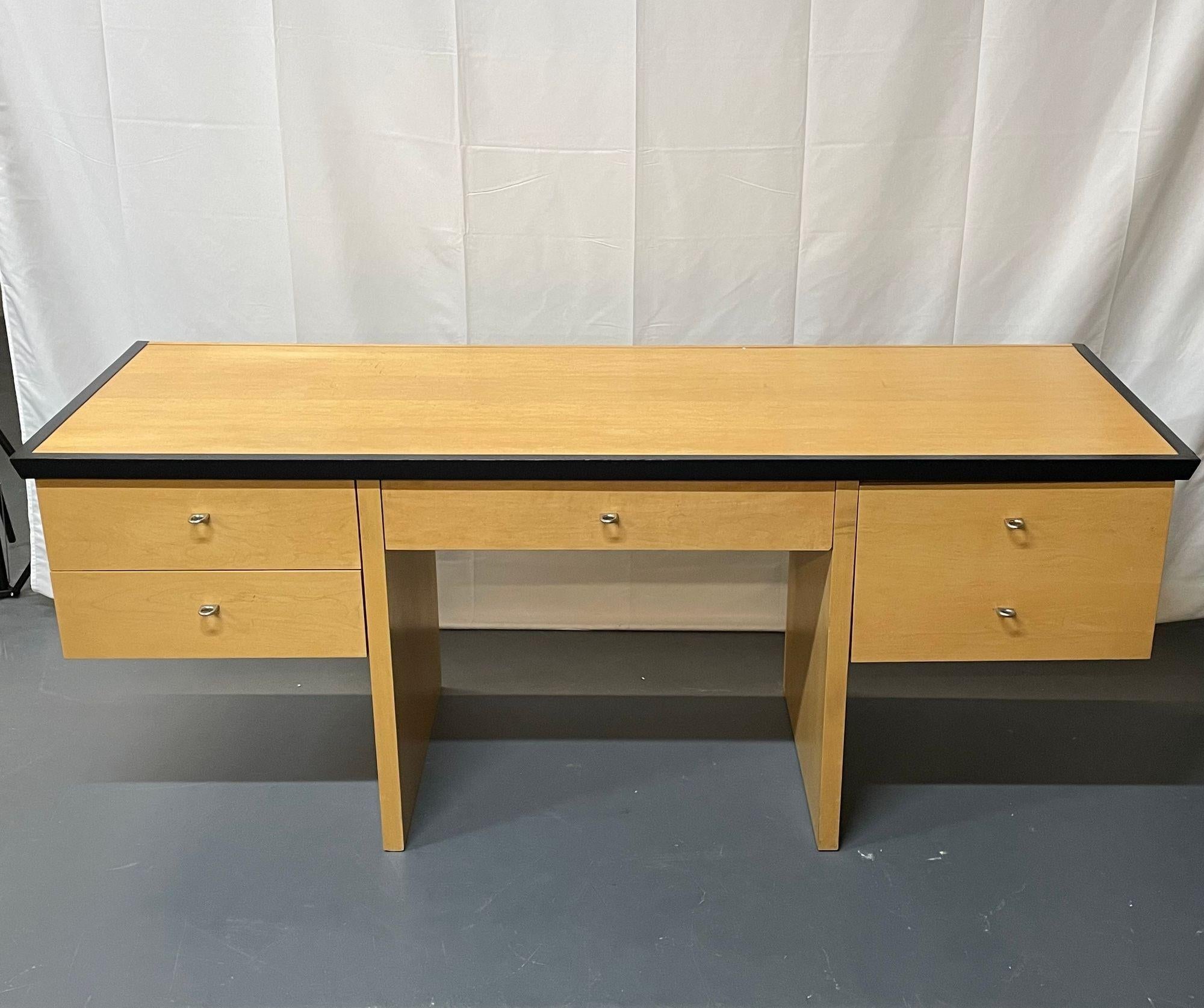 Mid-Century Modern Style Burl and Ebony Custom Quality Desk / Writing Table 8