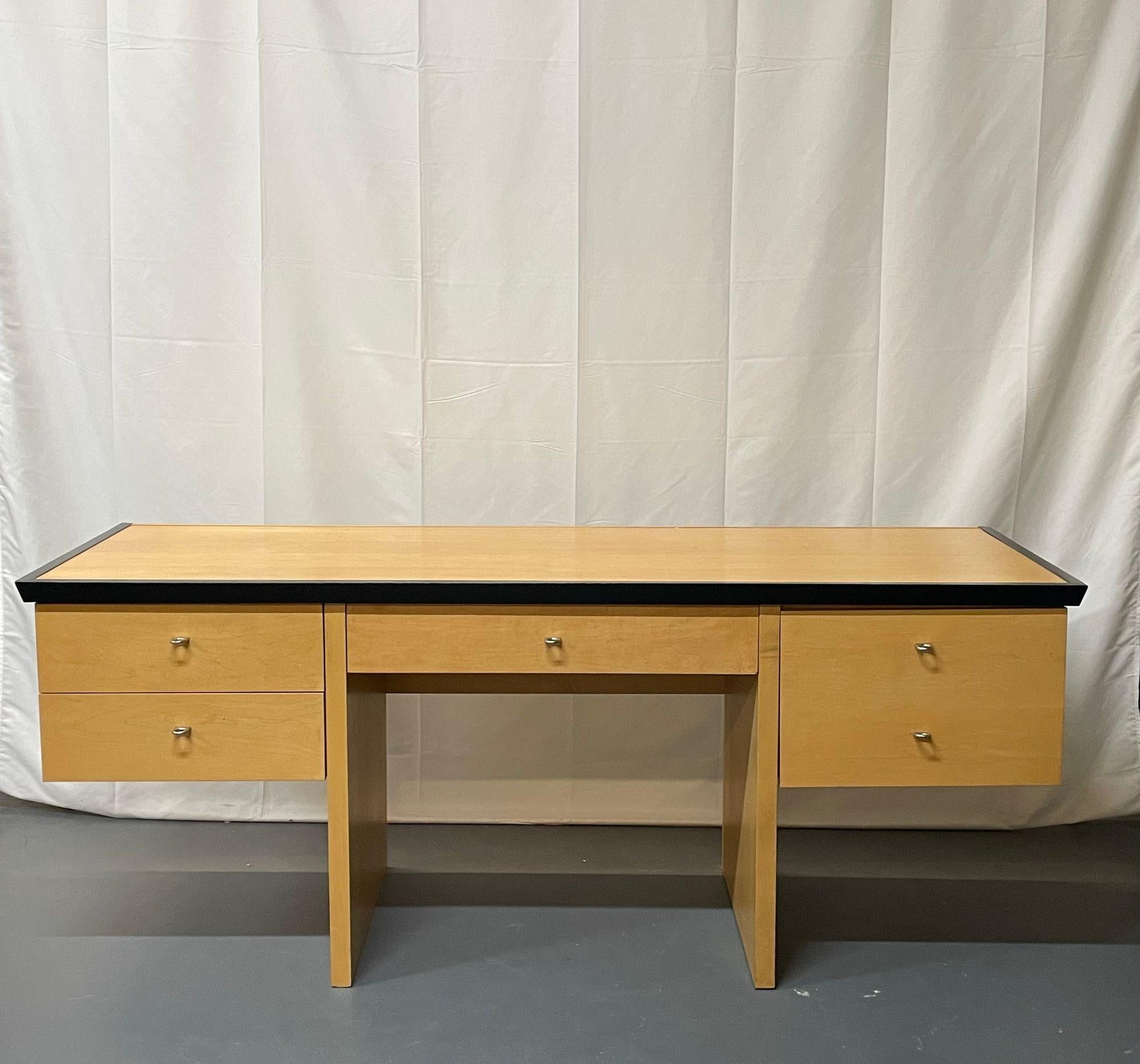 Mid-Century Modern Style Burl and Ebony Custom Quality Desk / Writing Table 9