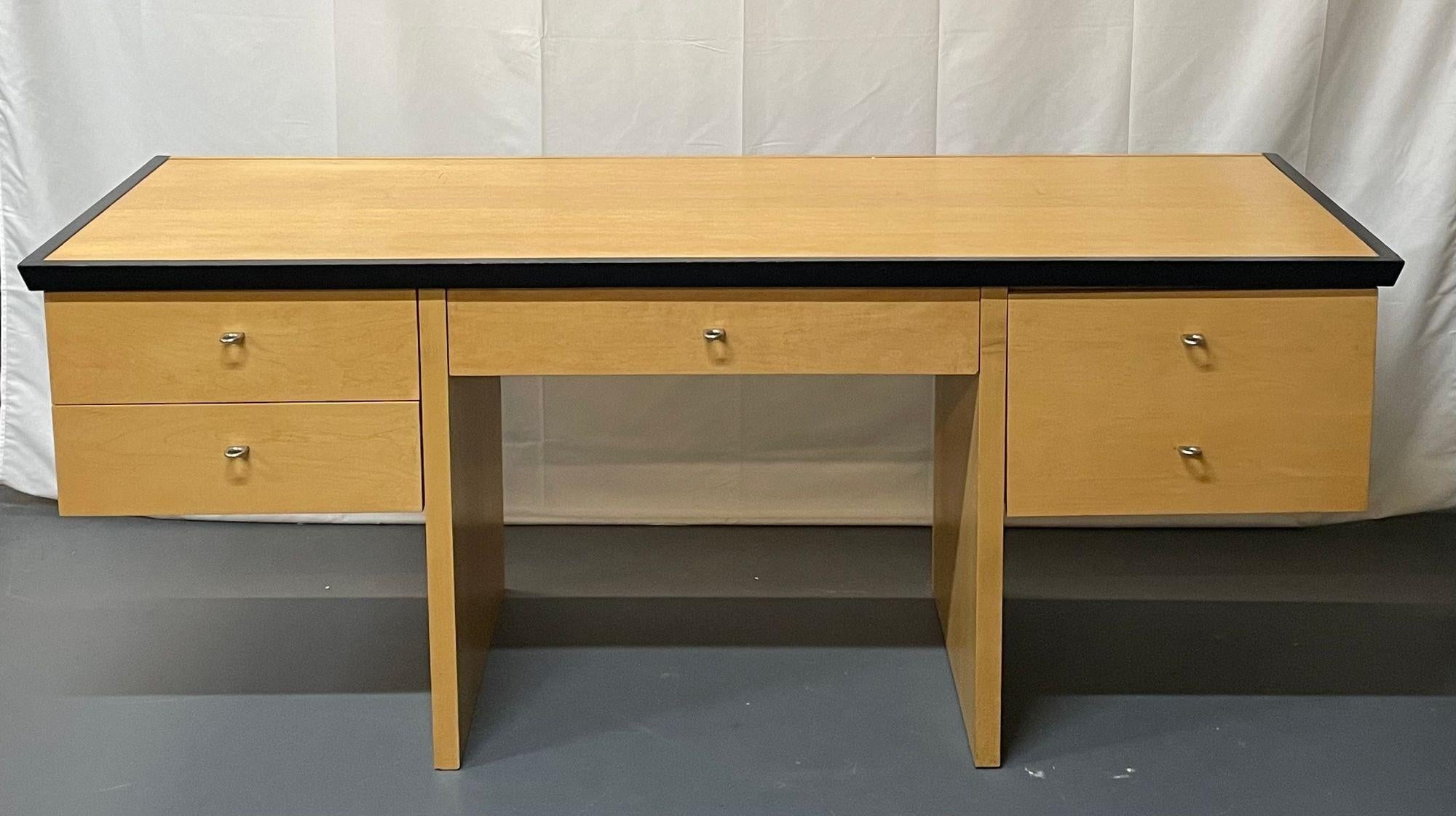 Mid-Century Modern Style Burl and Ebony Custom Quality Desk / Writing Table 10