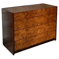Mid-Century Modern Style Burl Walnut And Brass Chest By Century Furniture