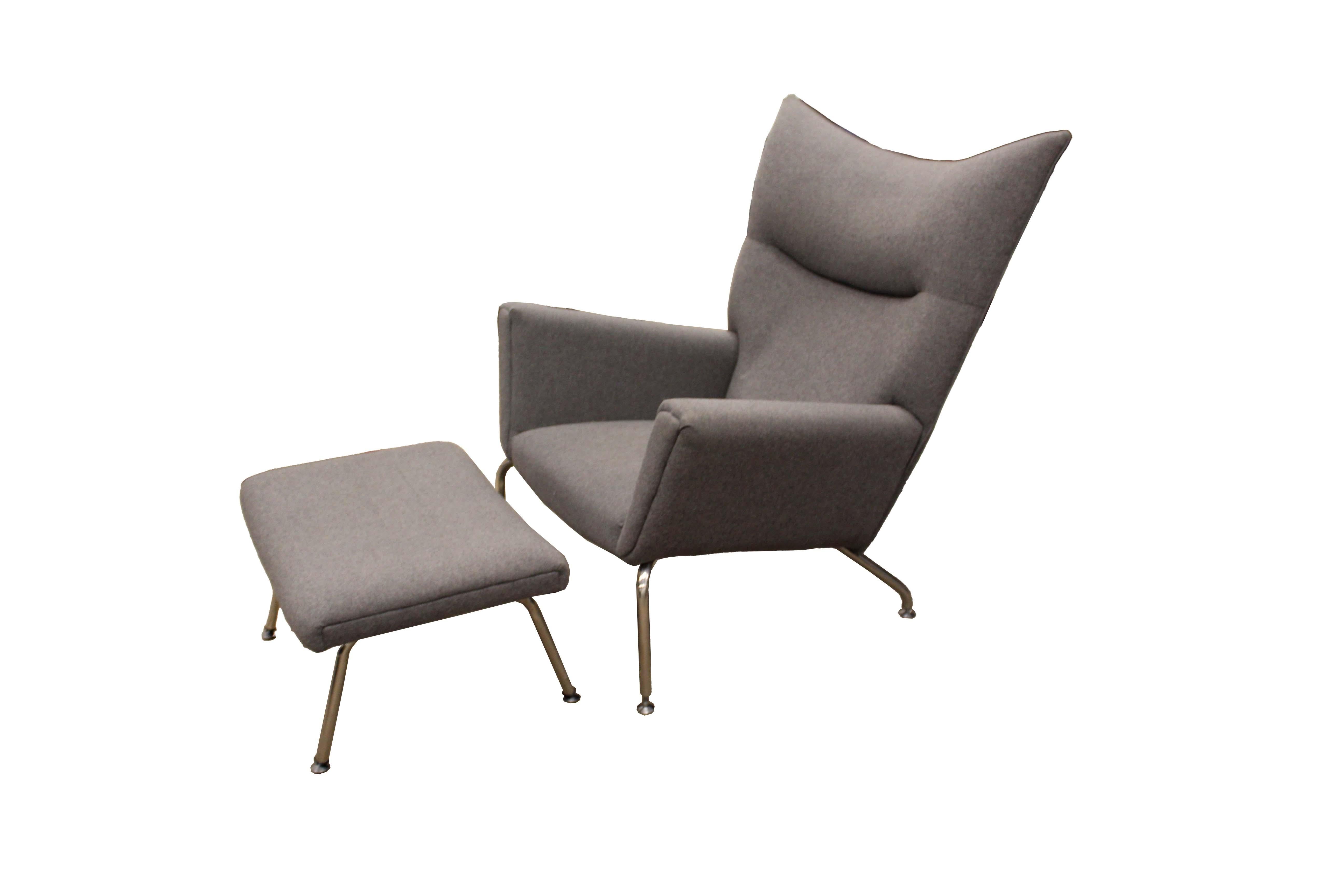 modern wingback chair with ottoman