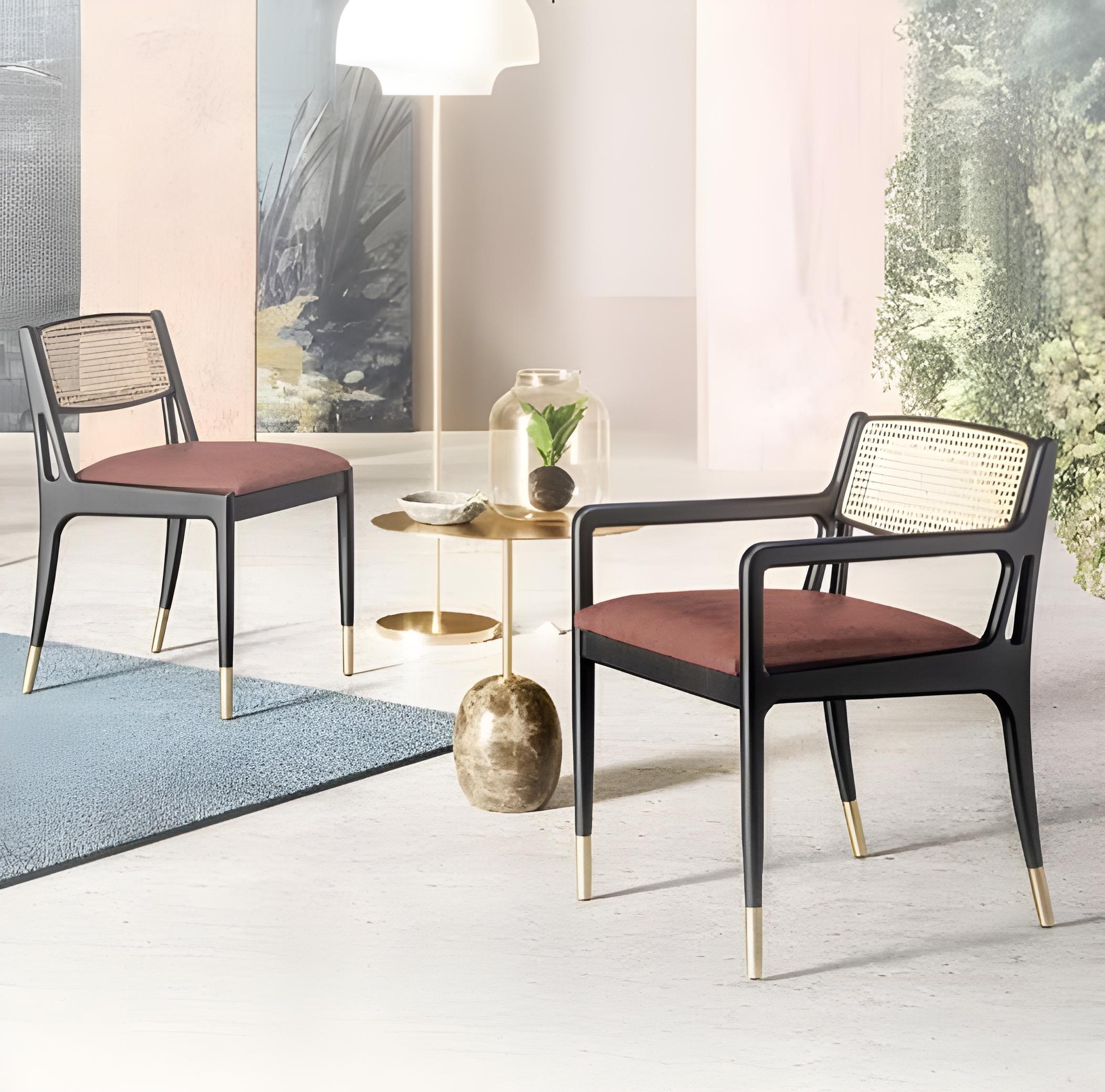 Silla de estilo moderno de mediados de siglo/ Acabado ébano Siglo XXI y contemporáneo en venta