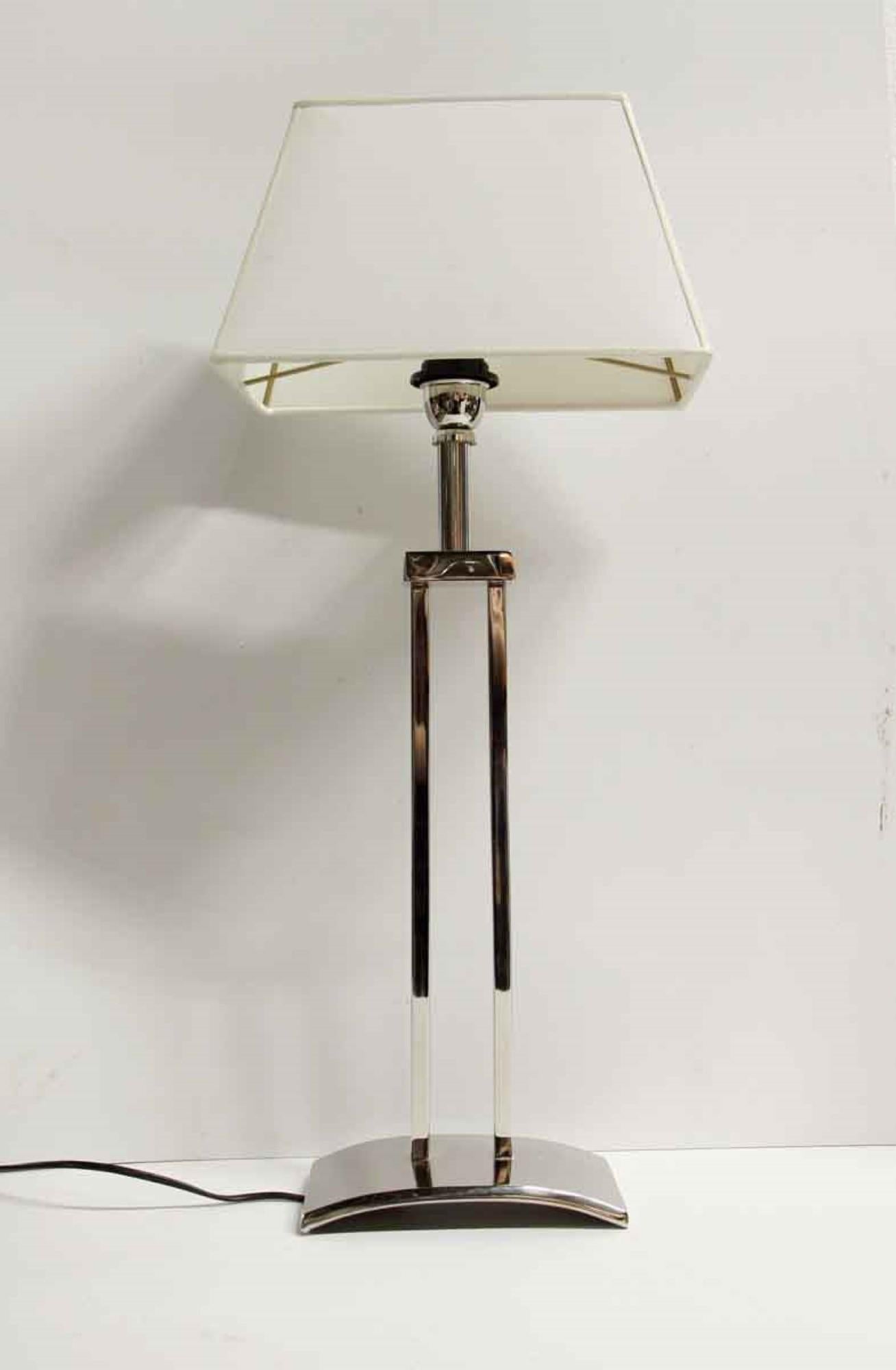Mid-Century Modern Style Chrome Table Lamp, Quantity Available In Good Condition In New York, NY