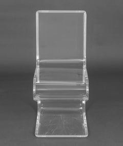 Mid-Century Modern Style Clear Acrylic "Z" Chair