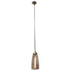 Mid-Century Modern Style Clear Glass Beehive Pendant Light