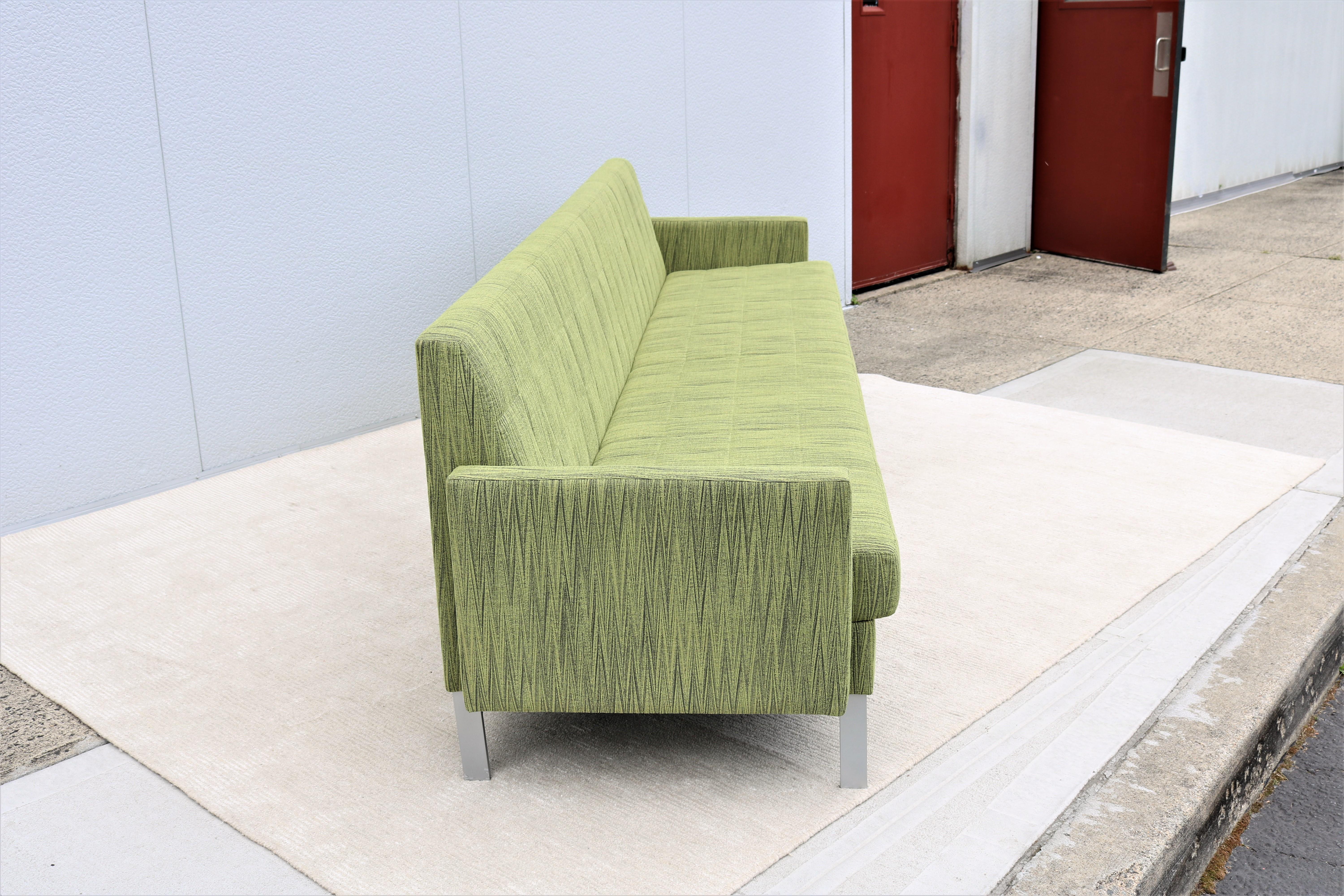 Mid-Century Modern Style Coalesse Millbrae Contract Green 4 Seat Sofa Lounge 3