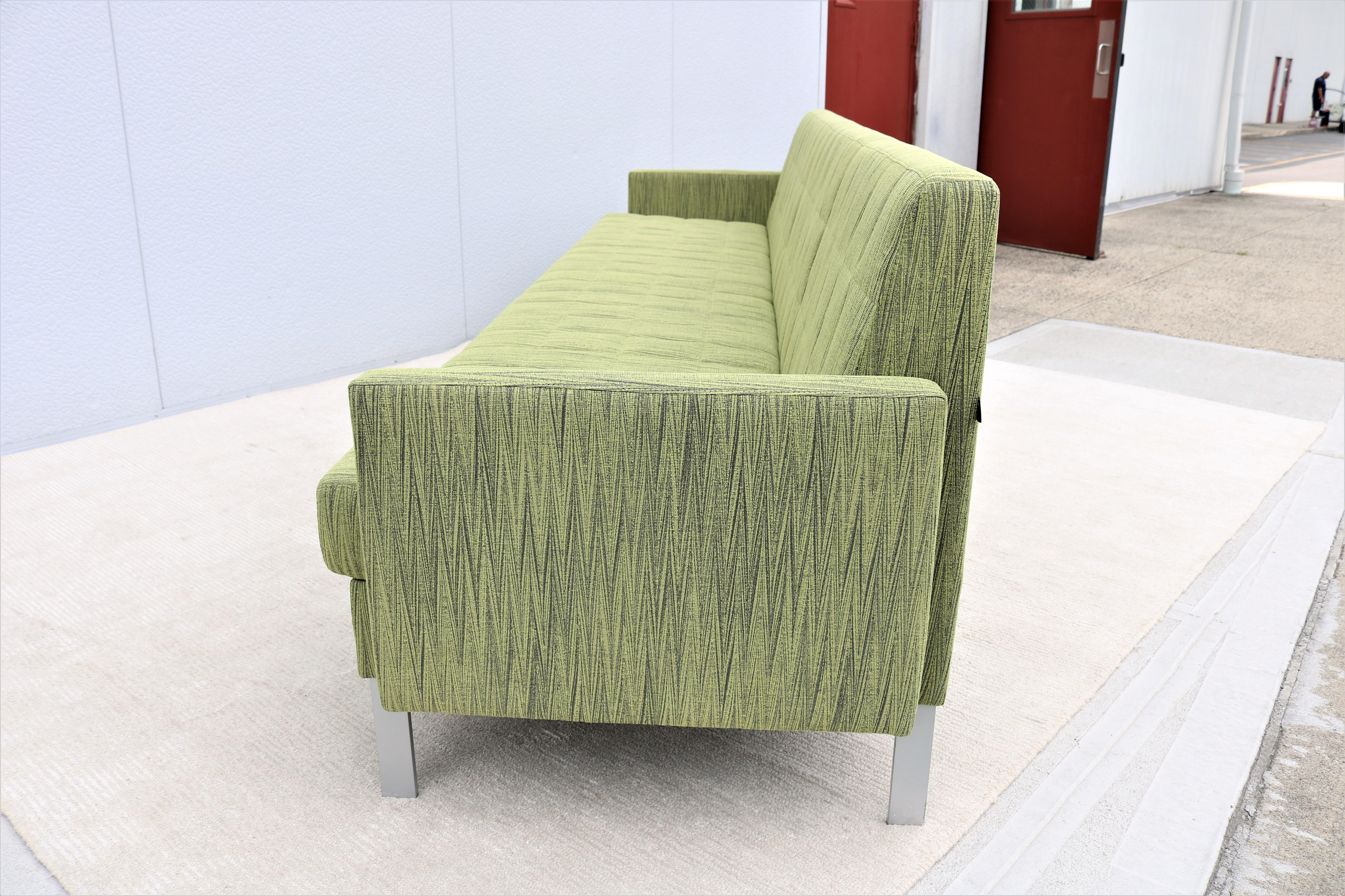 Mid-Century Modern Style Coalesse Millbrae Contract Green 4 Seat Sofa Lounge 5