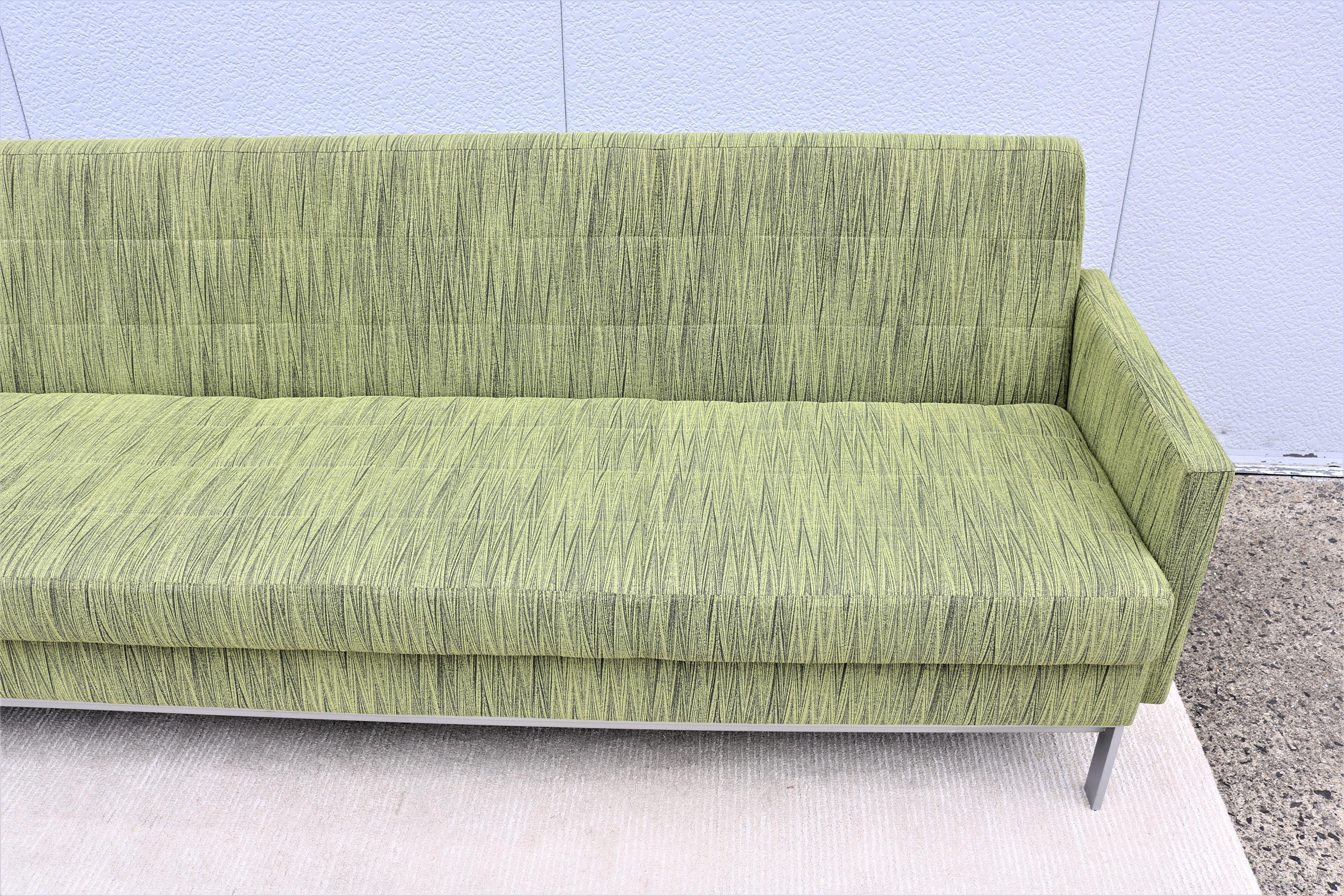 Mid-Century Modern Style Coalesse Millbrae Contract Green 4 Seat Sofa Lounge 6