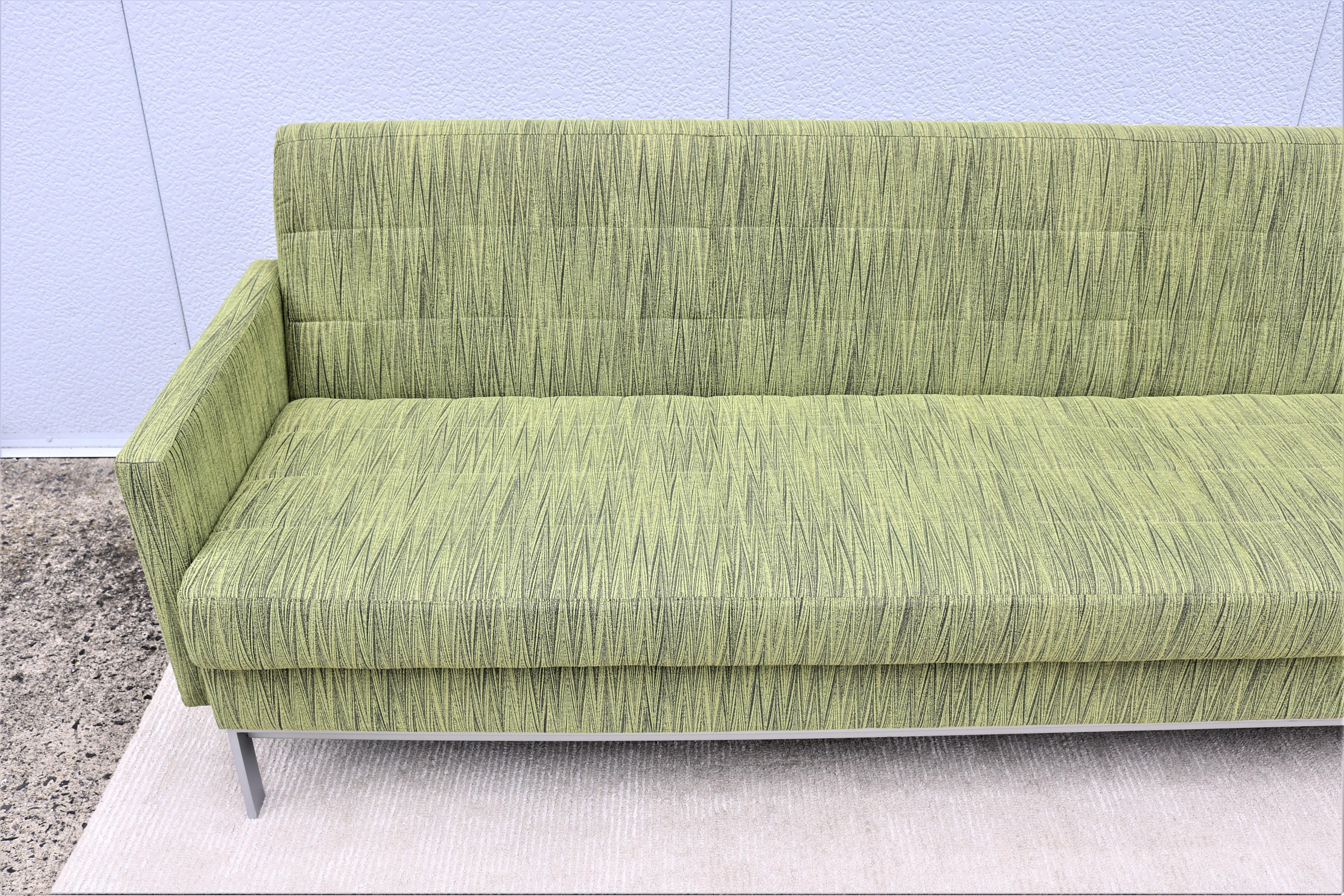 Mid-Century Modern Style Coalesse Millbrae Contract Green 4 Seat Sofa Lounge 7