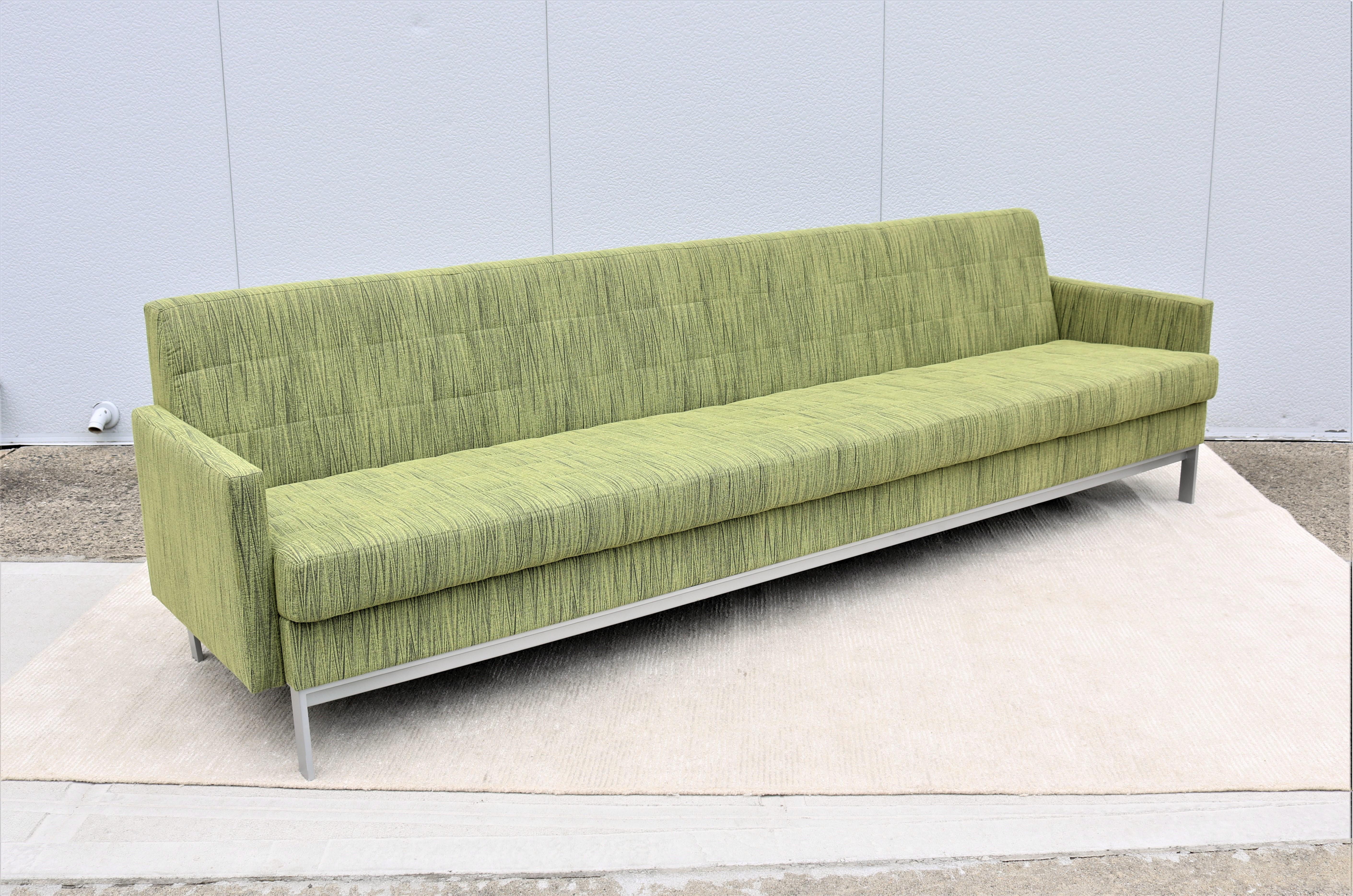 American Mid-Century Modern Style Coalesse Millbrae Contract Green 4 Seat Sofa Lounge
