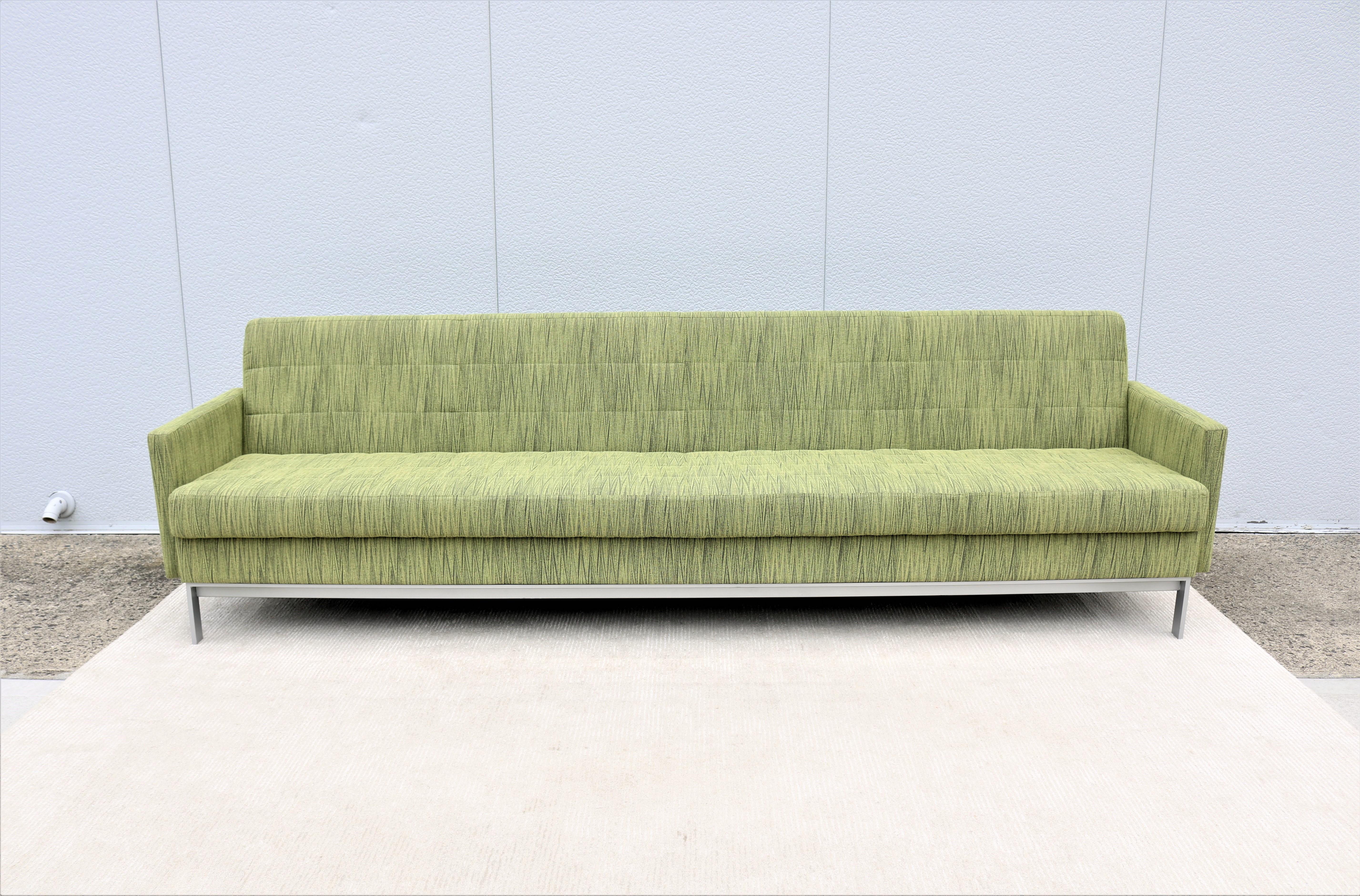Steel Mid-Century Modern Style Coalesse Millbrae Contract Green 4 Seat Sofa Lounge