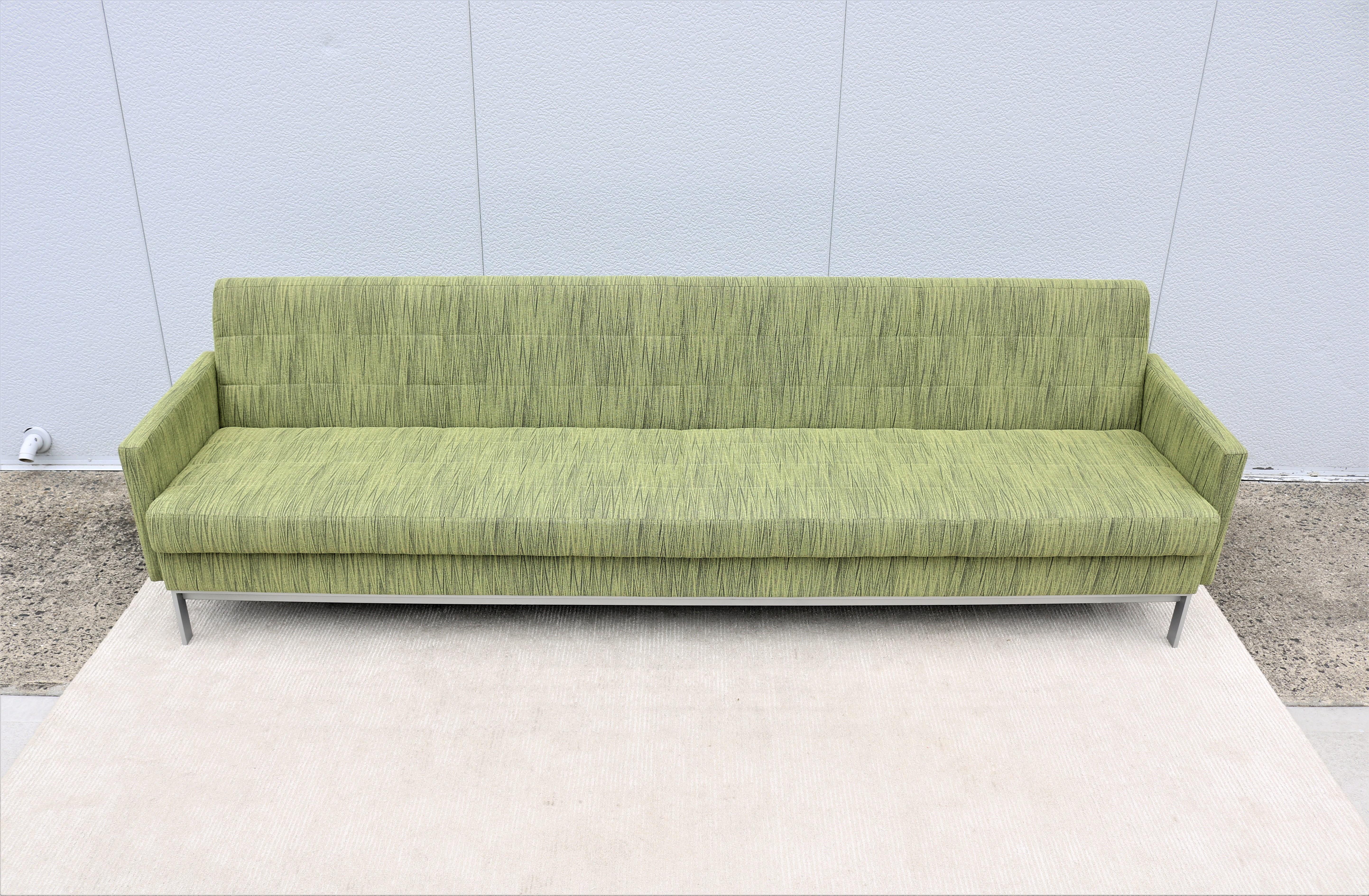 Mid-Century Modern Style Coalesse Millbrae Contract Green 4 Seat Sofa Lounge 1