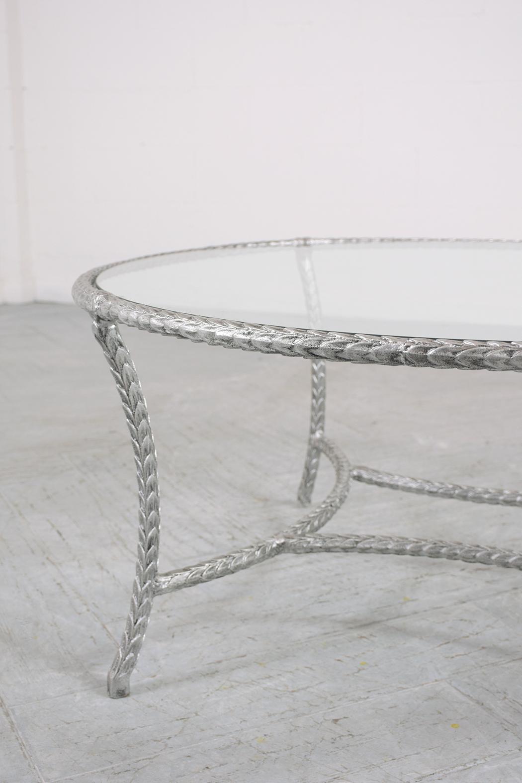Metalwork 1960 Mid-Century Round Metal Coffee Table For Sale