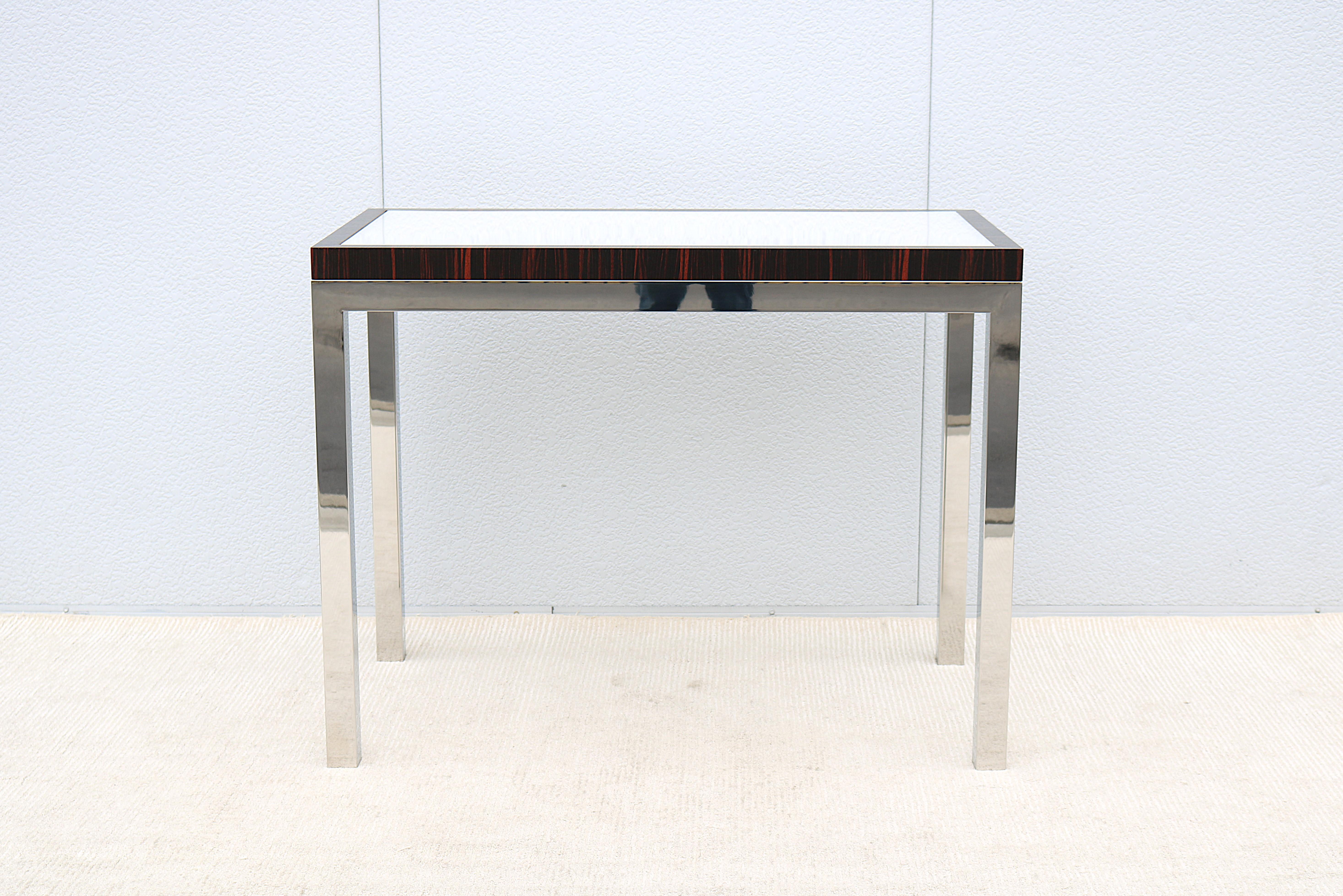 Mesa consola a media altura de estilo moderno de mediados de siglo atribuida a Leon Rosen Moderno de mediados de siglo en venta