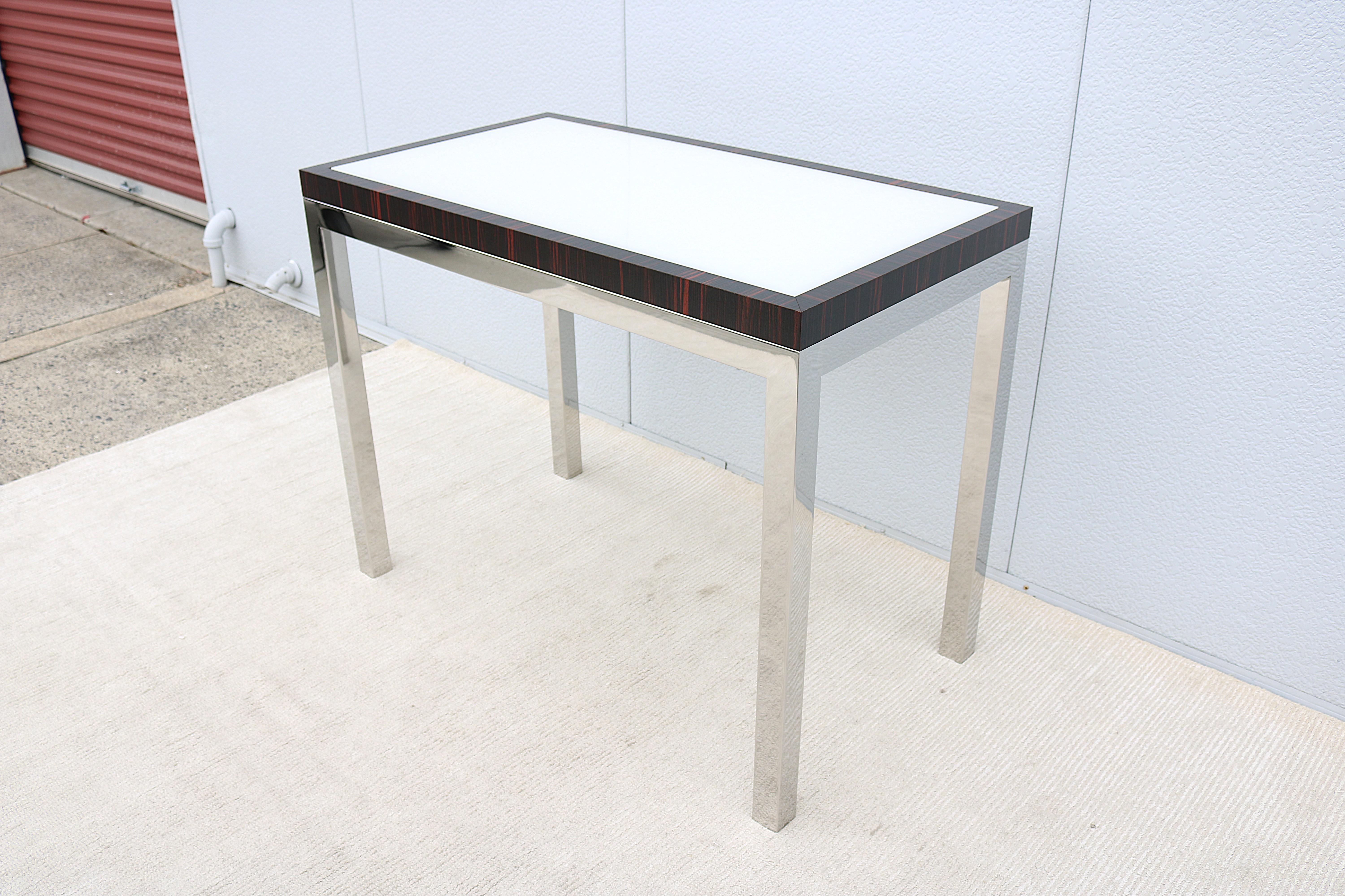 Mesa consola a media altura de estilo moderno de mediados de siglo atribuida a Leon Rosen finales del siglo XX en venta