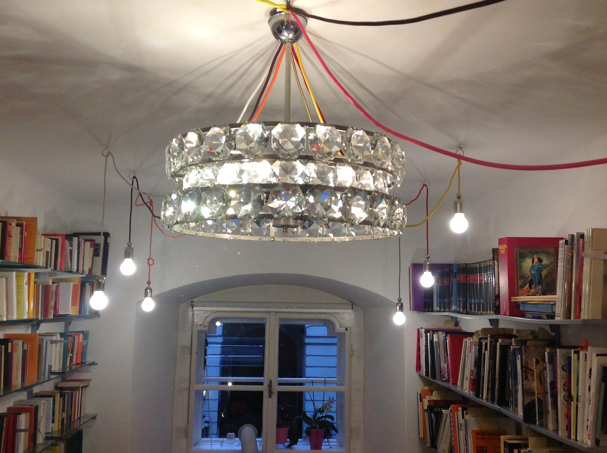 Austrian Mid-Century Modern Style Crystal Chandelier, Re Edition For Sale