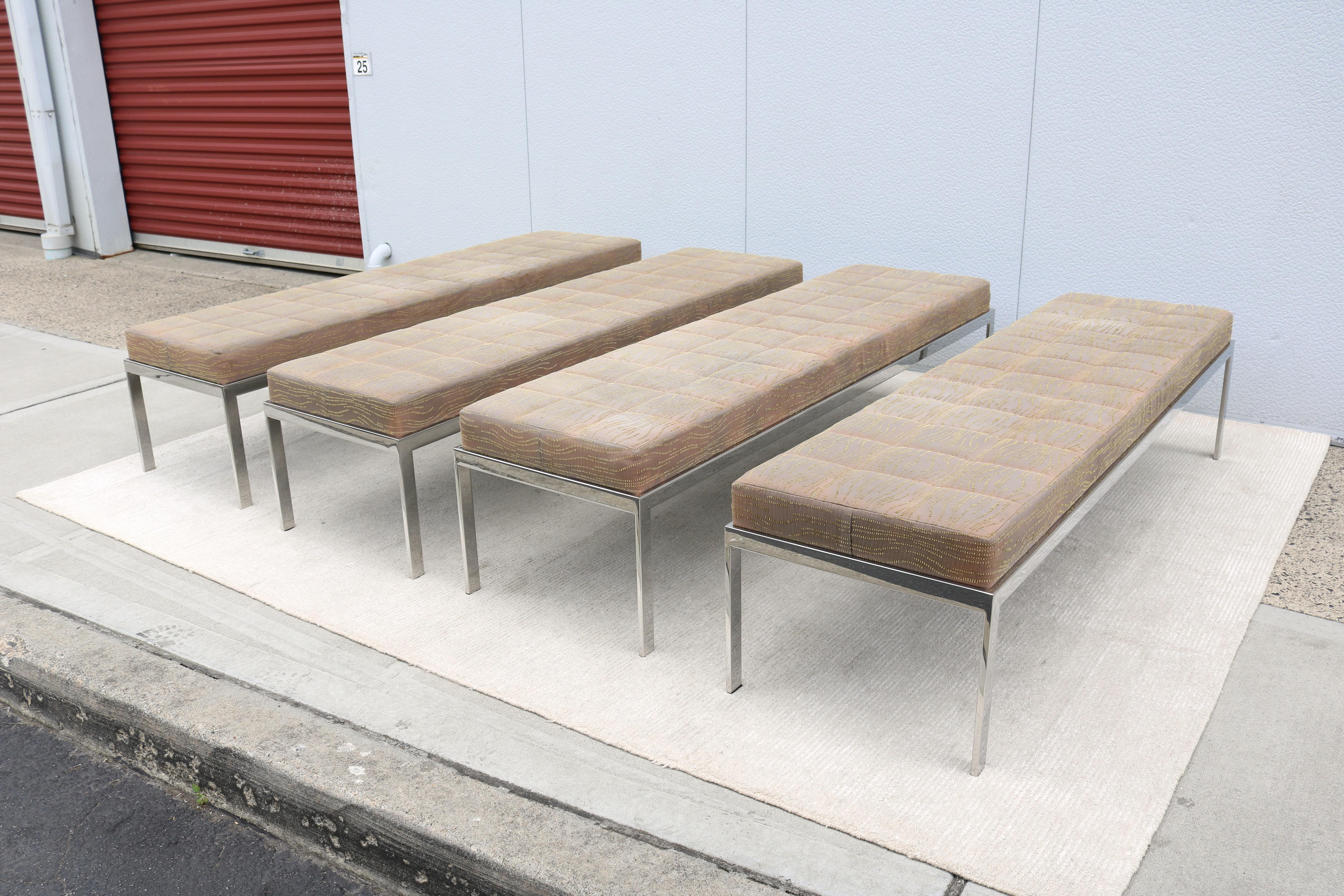 Mid-Century Modern Style Cumberland Large Rectangular Cambridge Metal Bench For Sale 4