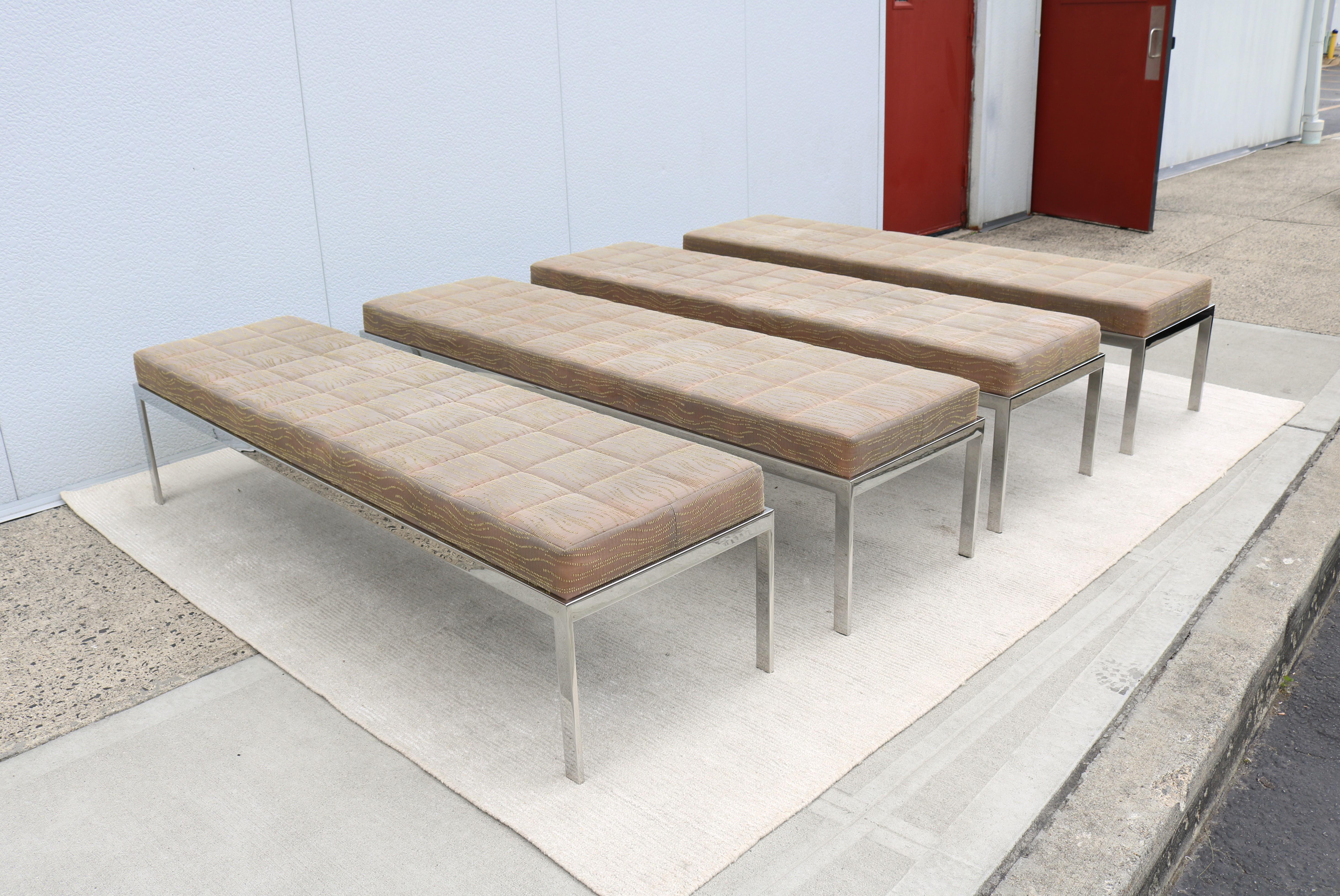 Mid-Century Modern Style Cumberland Large Rectangular Cambridge Metal Bench For Sale 7