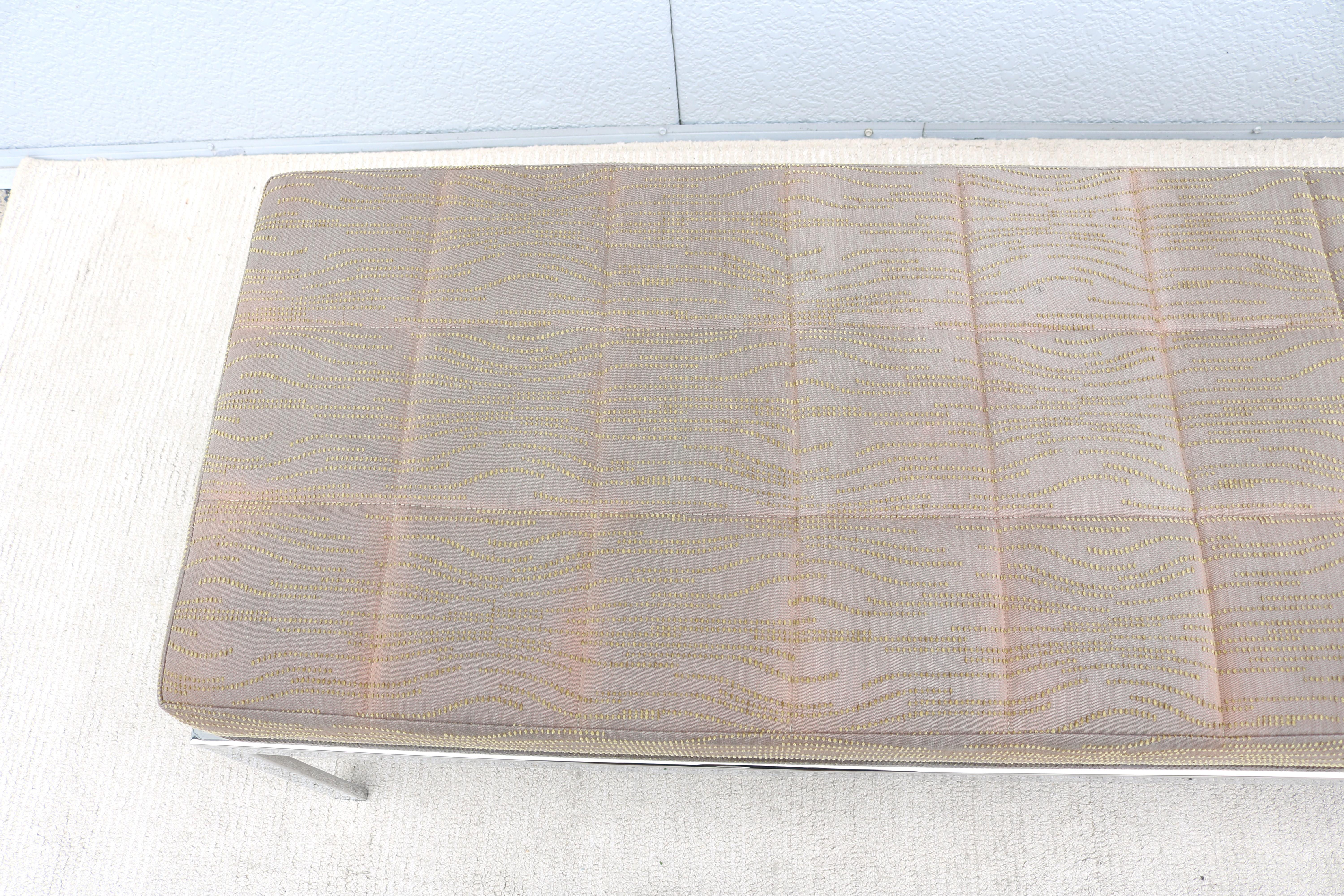 Mid-Century Modern Style Cumberland Large Rectangular Cambridge Metal Bench For Sale 10