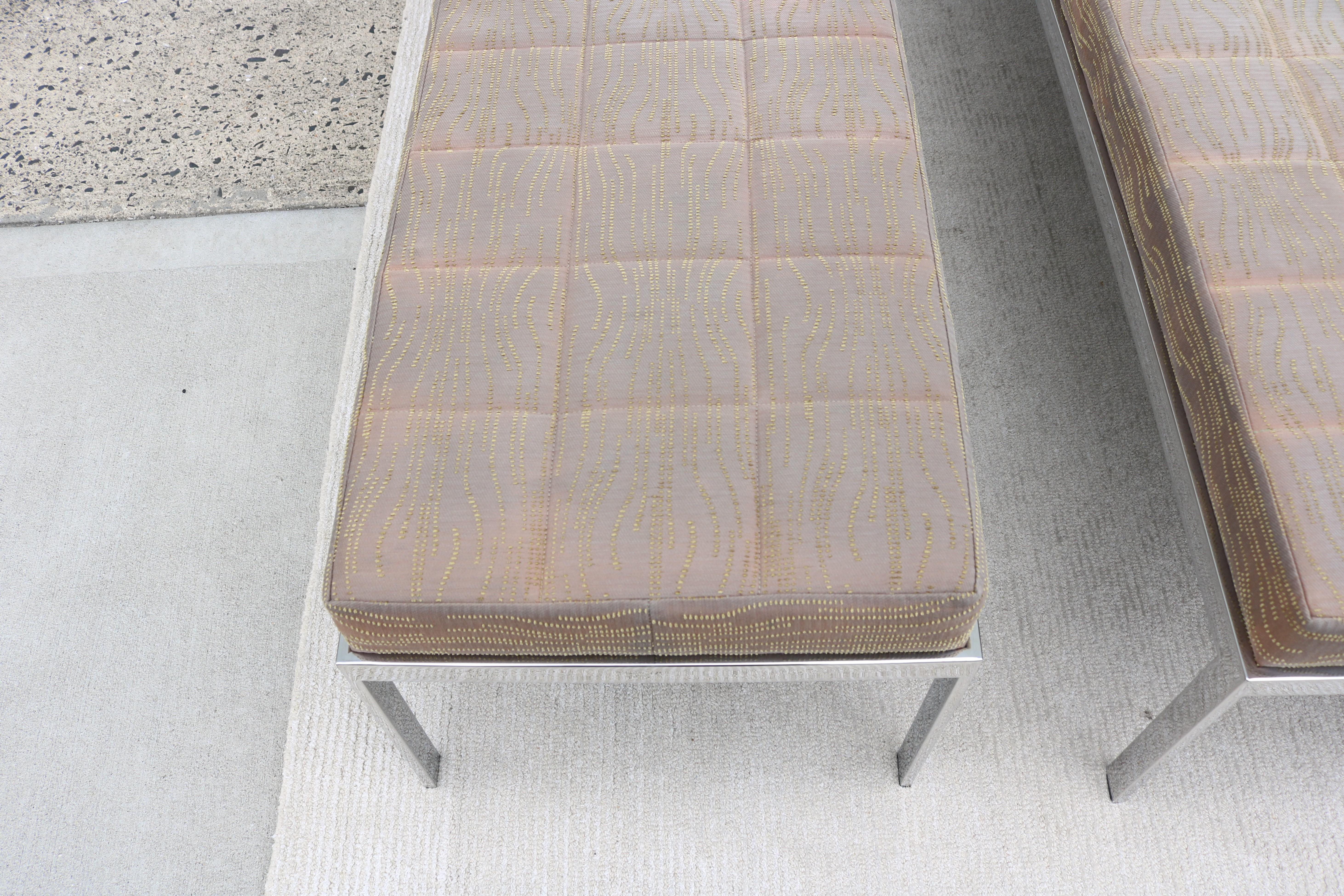 Mid-Century Modern Style Cumberland Large Rectangular Cambridge Metal Bench For Sale 11