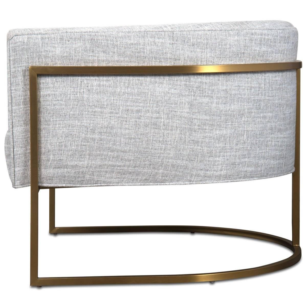 The linen creates the stunning look of the Lisbon Chair.
A dramatic chair with slim brushed brass legs that is perfect for creating a stunning seating area in any room. 

Beautiful medium grey linen with a soft and slightly textured feel. This