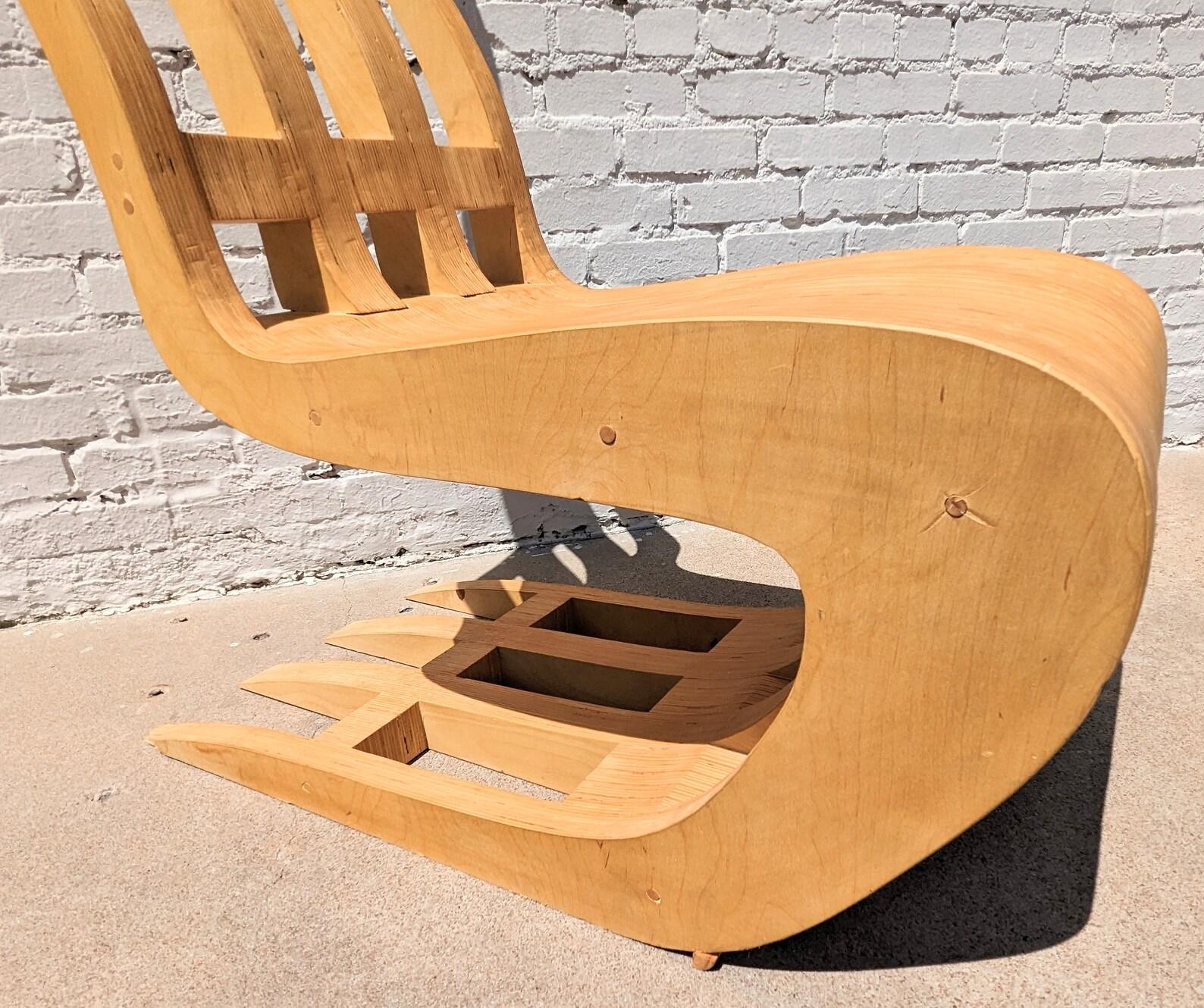 Mid Century Modern Style Custom Built Bugholzstuhl (amerikanisch) im Angebot