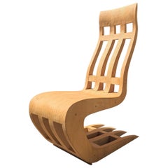 Silla de madera curvada de estilo moderno de mediados de siglo hecha a medida