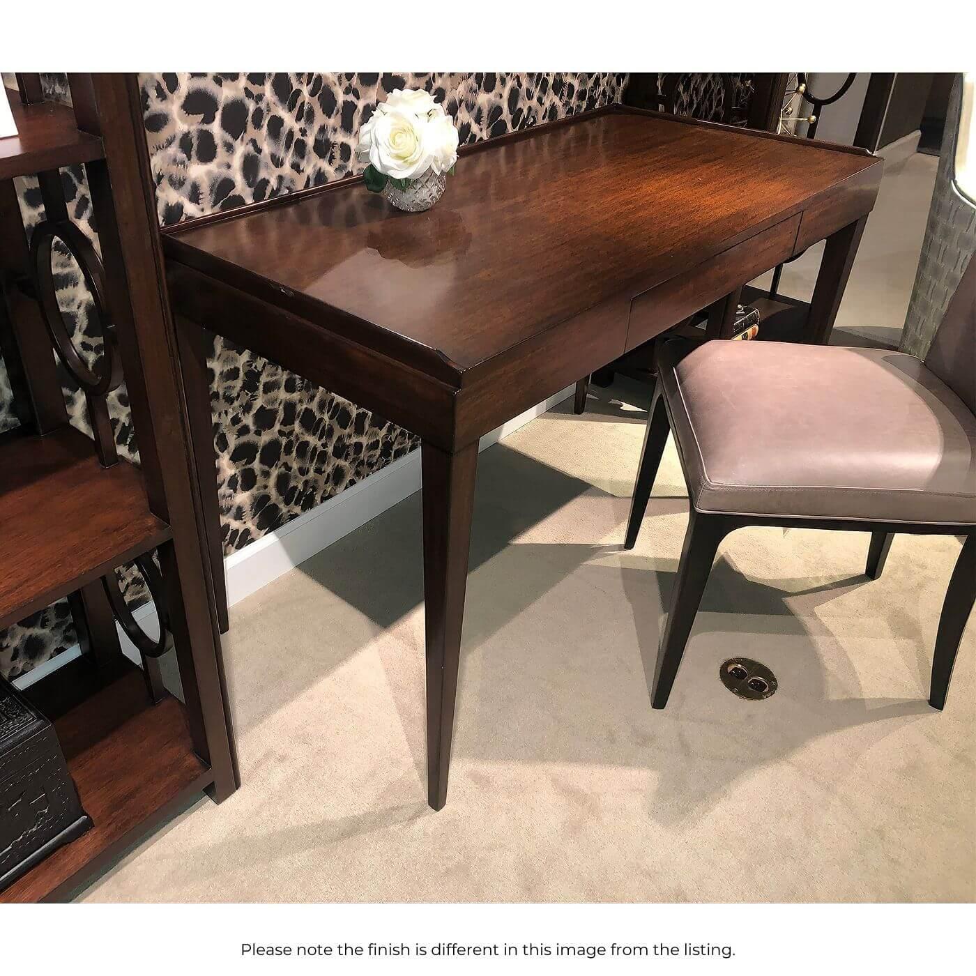 Wood Mid-Century Modern Style Desk, Mahogany Finish For Sale