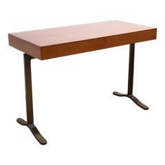 Mid-Century Modern Style Desk with Bronze Legs