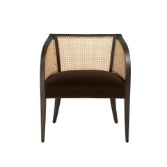 Dining Armchair with Natural Woven Cane Back By Mondo Design Studio