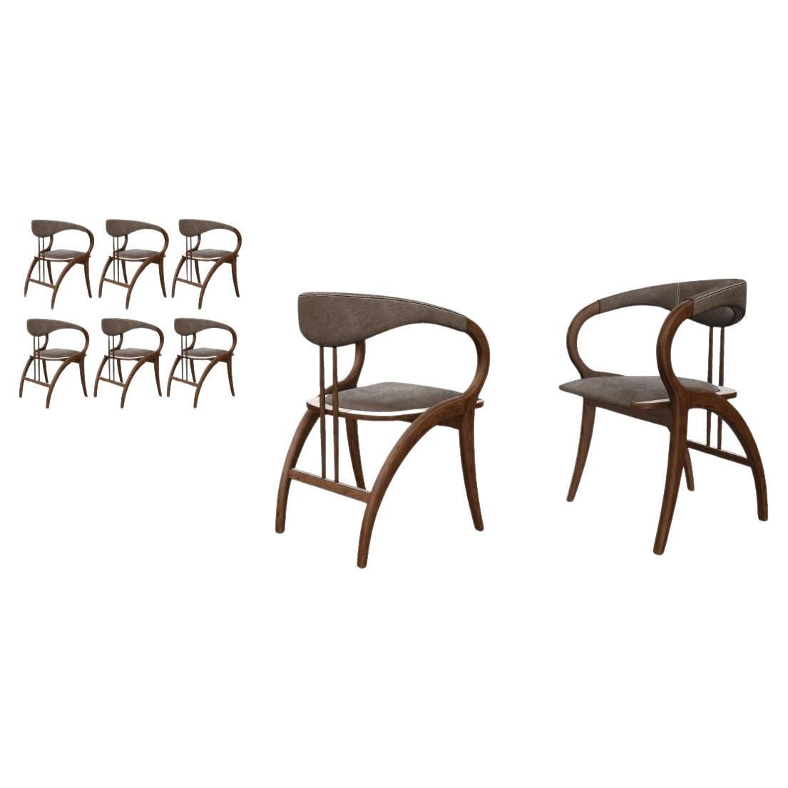 Mid-century Modern Style Set of 8 Dining Chairs Customizable For Sale