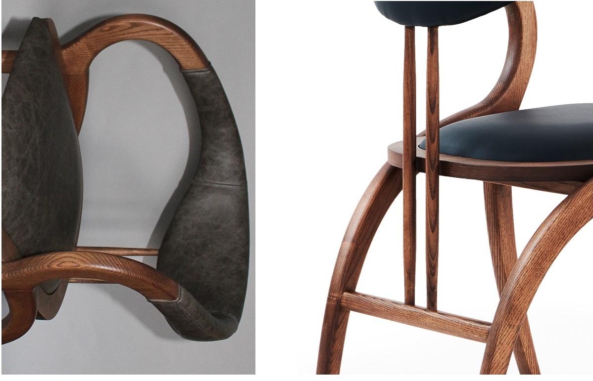 Set aus 8 Esszimmerstühlen im modernen Stil der Mitte des Jahrhunderts, anpassbare Farben (Holz) im Angebot