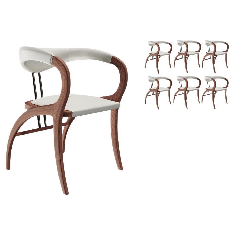 Set aus 8 Esszimmerstühlen im modernen Stil der Mitte des Jahrhunderts, anpassbare Farben im Angebot