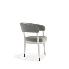 Mid-Century Modern Style Dining Chairs In Custom Velvet & Lacquer Finishes