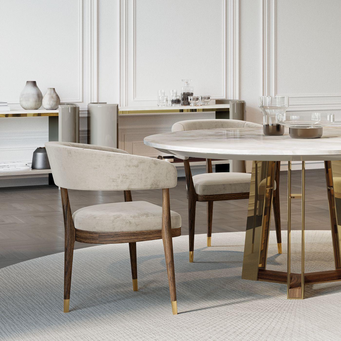 Portoghese Sedie da pranzo in stile moderno di metà secolo con finiture personalizzate in velluto e laccate in vendita