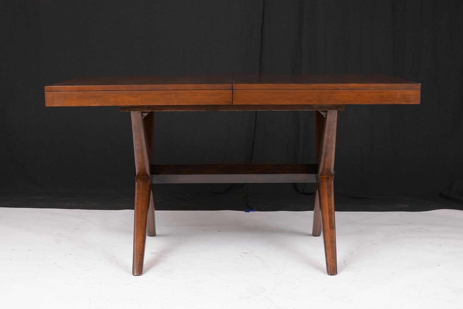 Plywood Mid-Century Modern Lacquered Walnut Dining Table