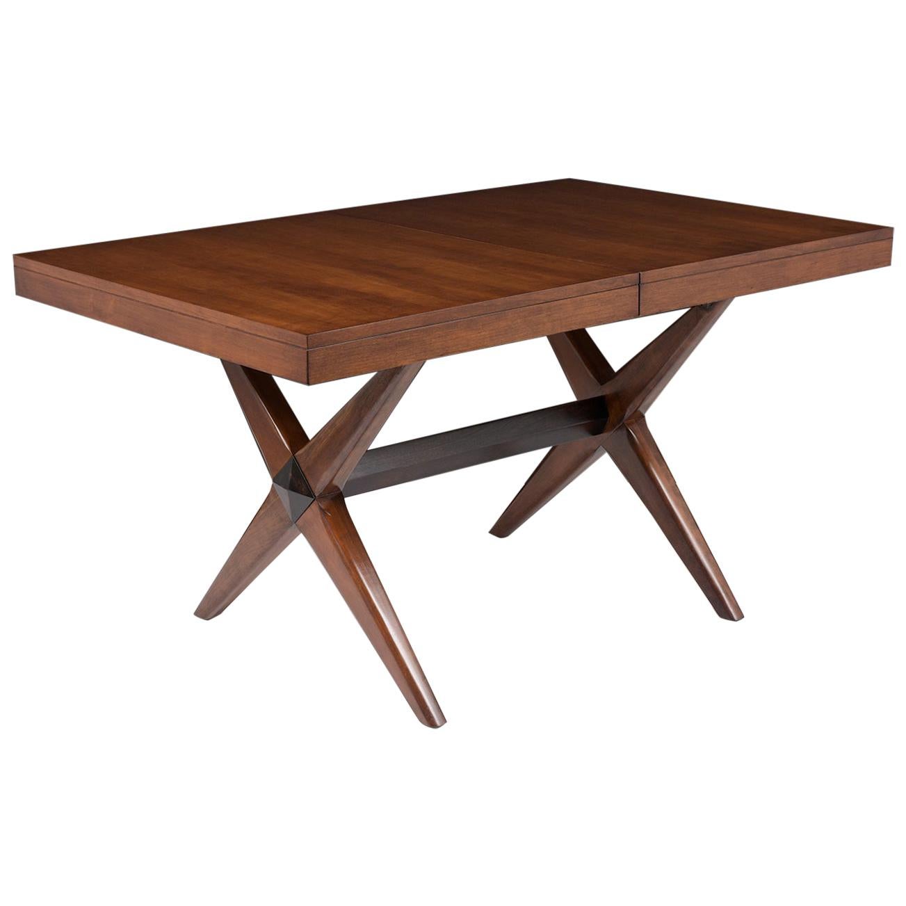 Mid-Century Modern Lacquered Walnut Dining Table