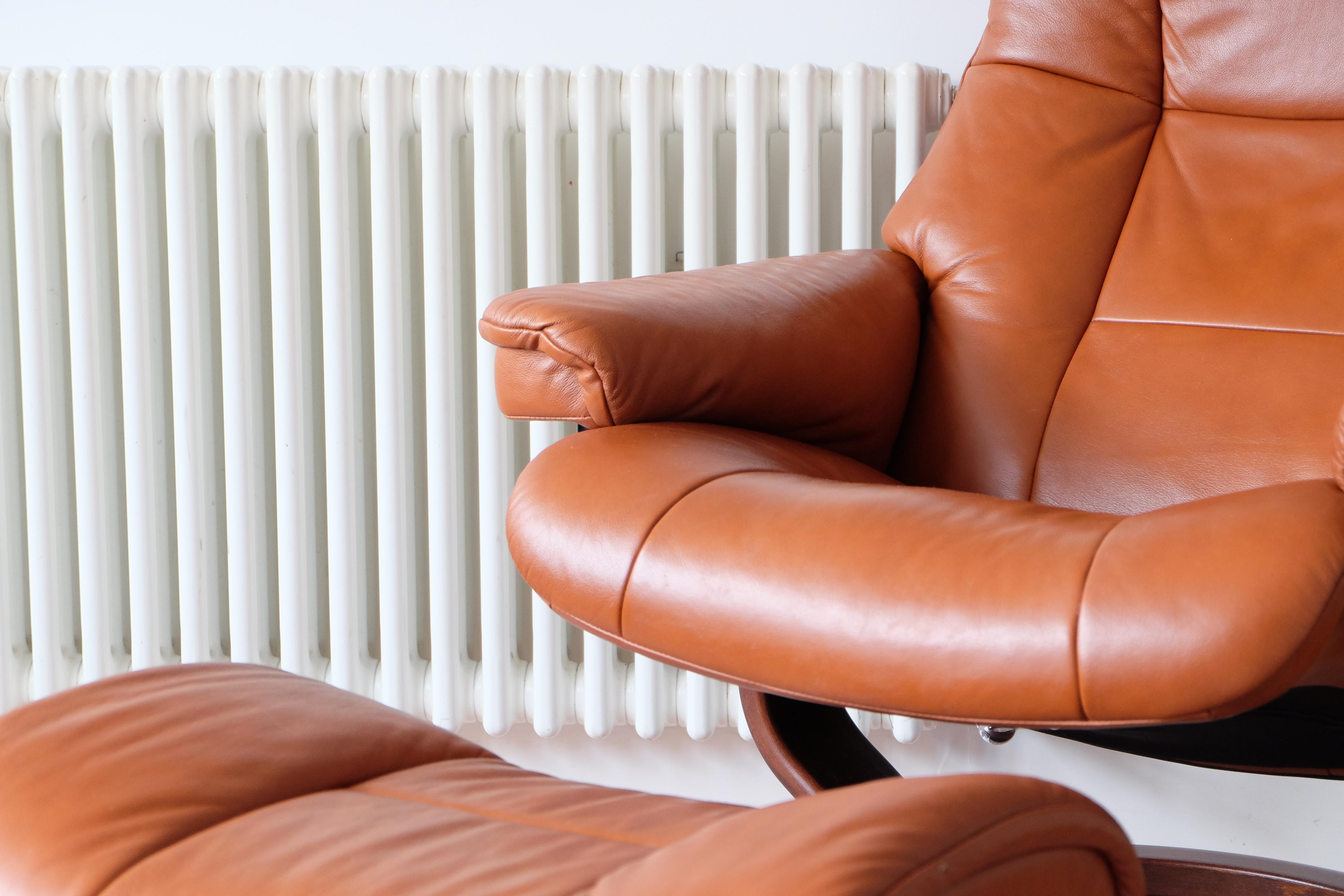 tan leather recliner chair