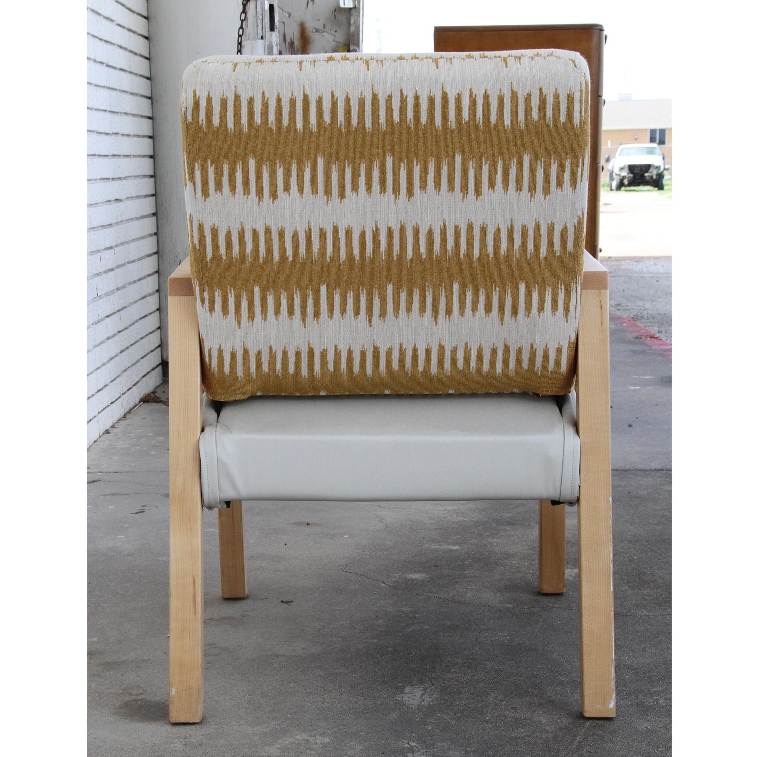 Érable Chaise longue en acier inoxydable de style moderne du milieu du siècle dernier en vente
