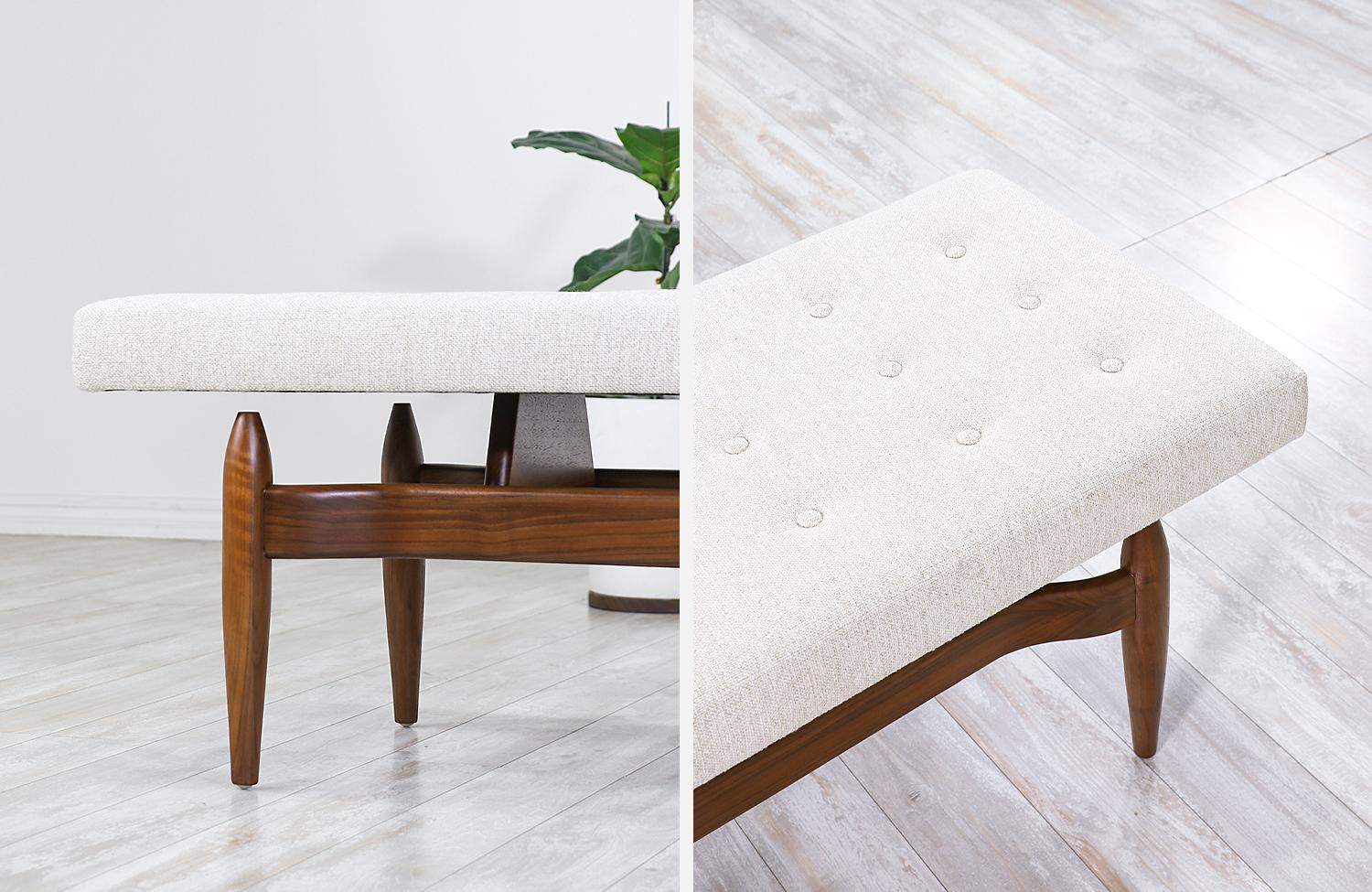 Mid-Century Modern Style Floating Tufted Bench 1