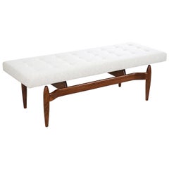 Mid-Century Modern Style Floating Tufted Bench