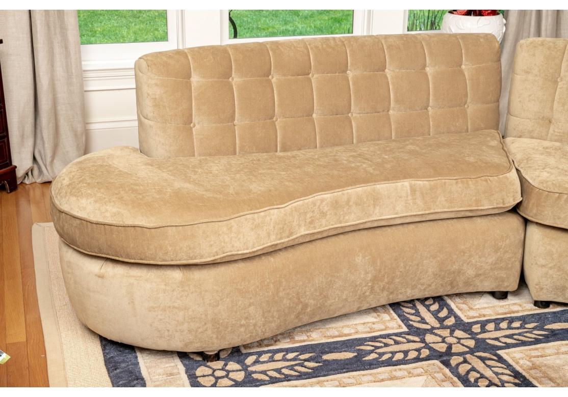 Fabric Mid Century Modern Style Four Piece Sectional Sofa for Restoration For Sale