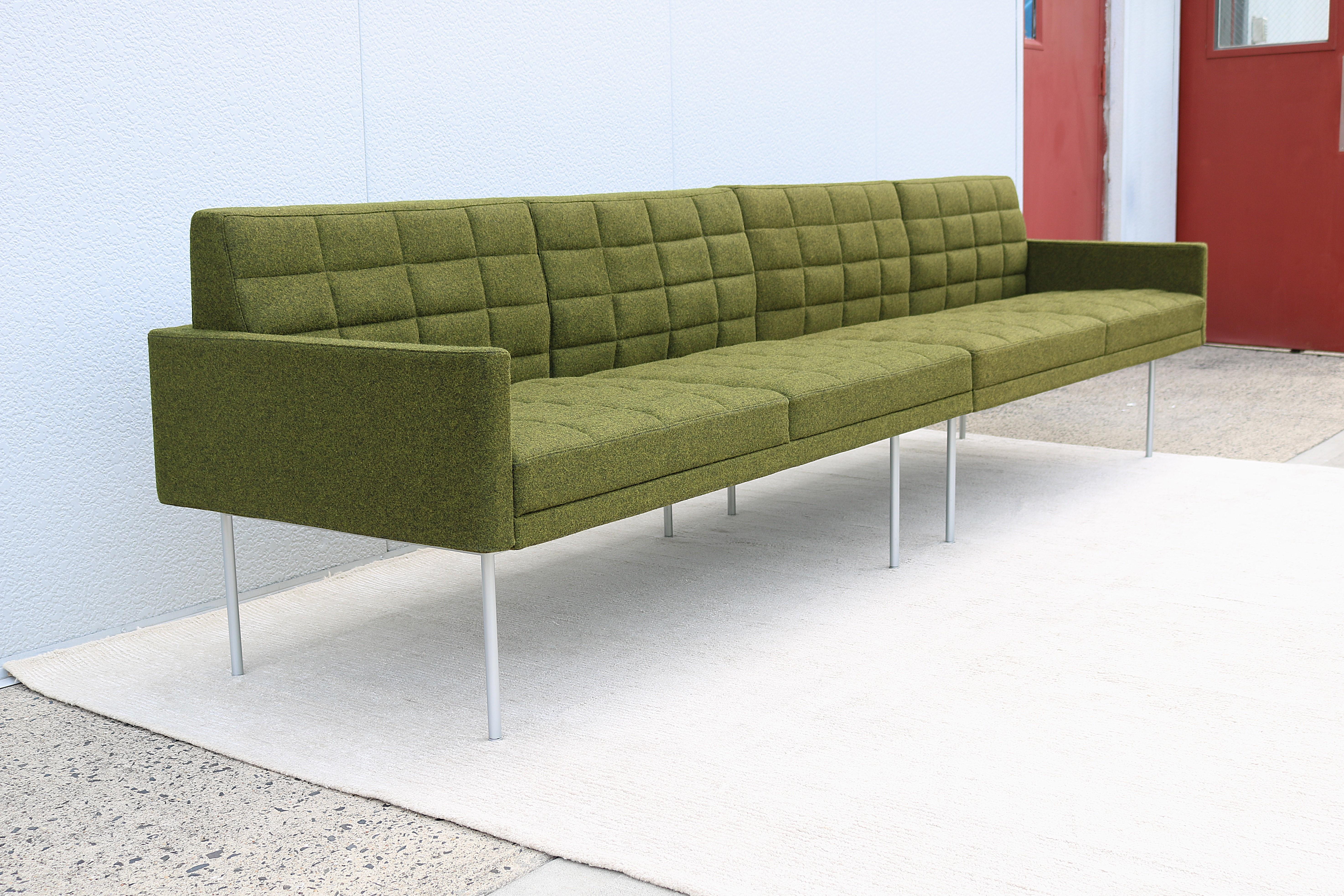 Contemporary Mid-Century Modern Style Geiger Tuxedo Component Lounge 4 Seat Sofa or 2 Settees
