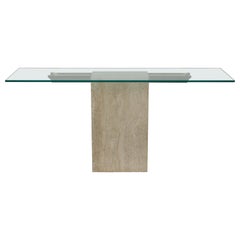 Mid-Century Modern Glass & Marble Console Table
