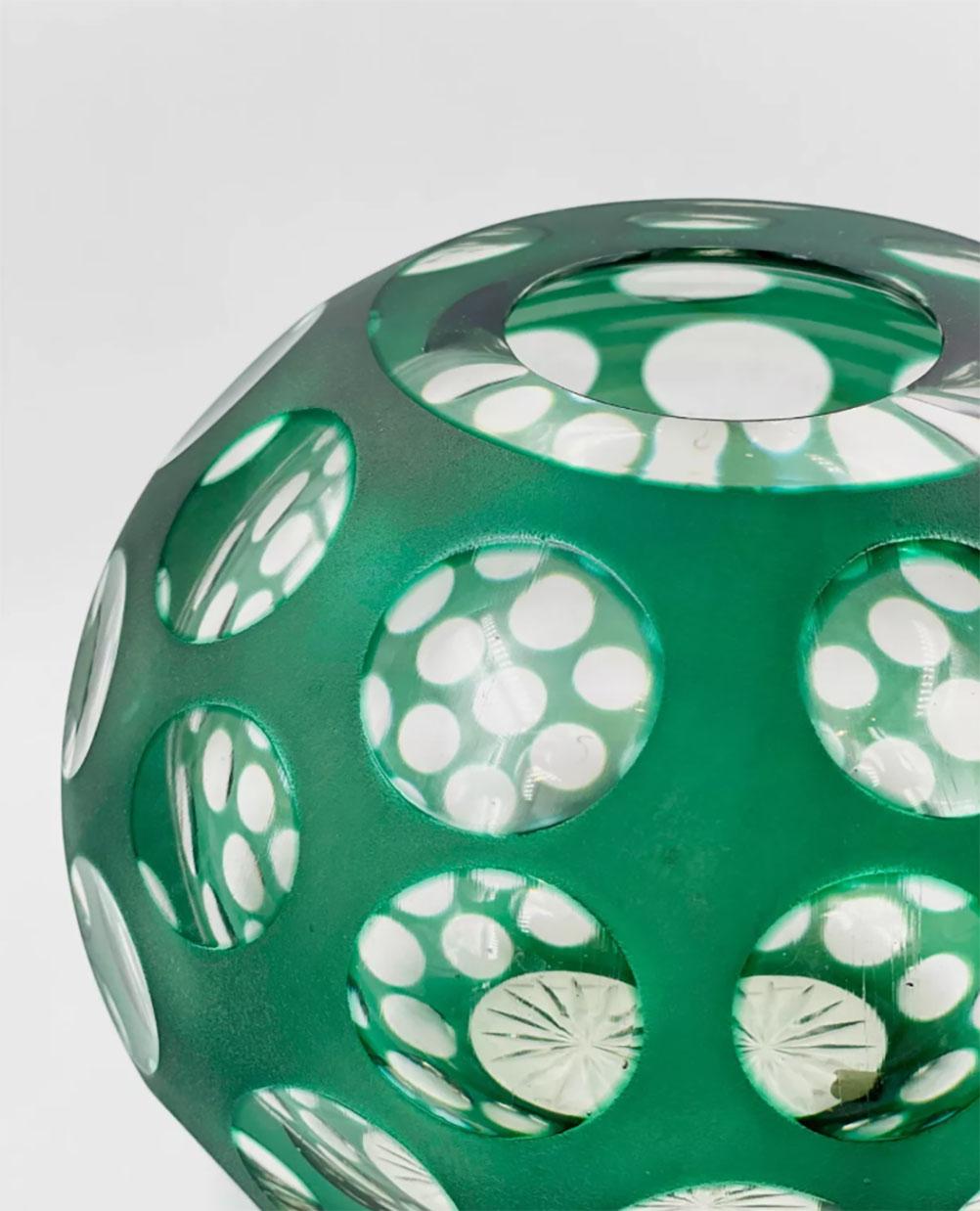 Mid-Century Modern Vase en verre de style moderne du milieu du siècle dernier par Val Saint Lambert en vente