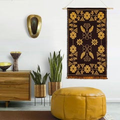 Mid-Century Modern Style Hammered Brass Wall Light